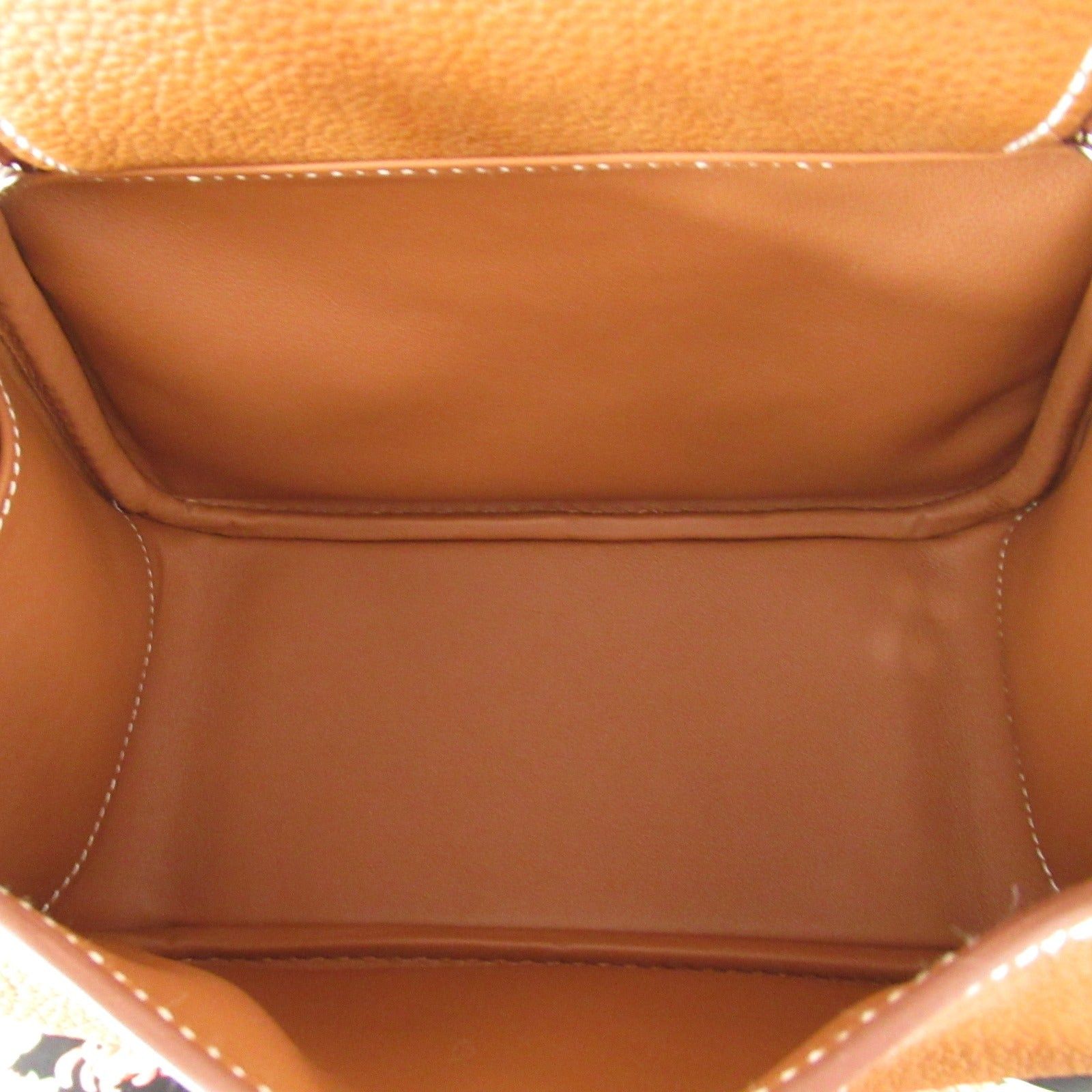 Hermes Hermes Lindy Mini Shoulder Bag Leather Toile Veau Barenia Brown Gold Silver Hardware B Stamp Size ONE SIZE - 5 Thumbnail