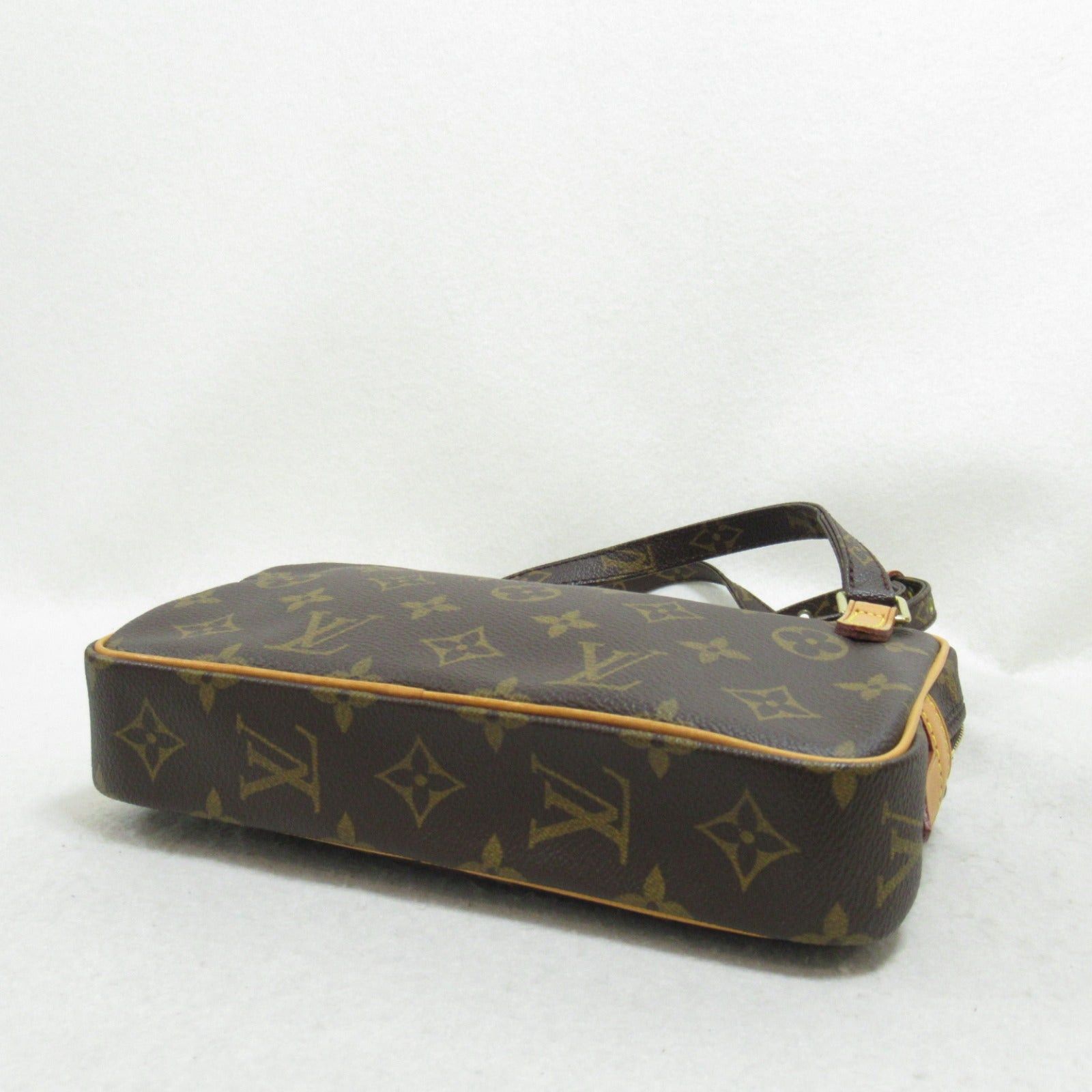 Louis Vuitton Louis Vuitton Pochette Marly Shoulder Bag Coated Canvas Monogram Brown Size ONE SIZE - 4 Thumbnail
