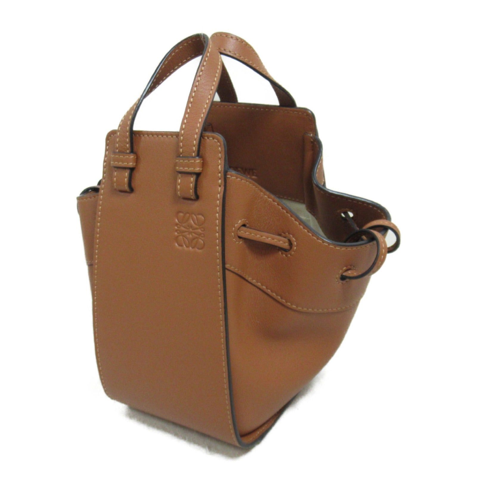 Loewe Loewe Hammock Drawstring Bag Mini Shoulder Calfskin (Cowhide) Classic Calf Brown Tongue Size ONE SIZE - 3 Thumbnail