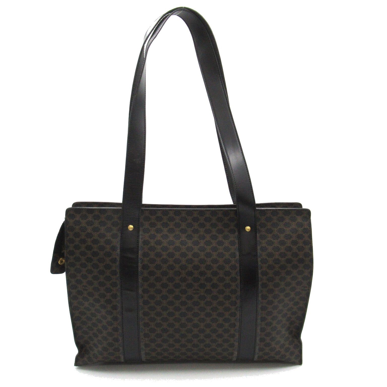 Celine Celine Shopping Bag Handbag Tote Coated Canvas Black Brown Size ONE SIZE - 2 Thumbnail
