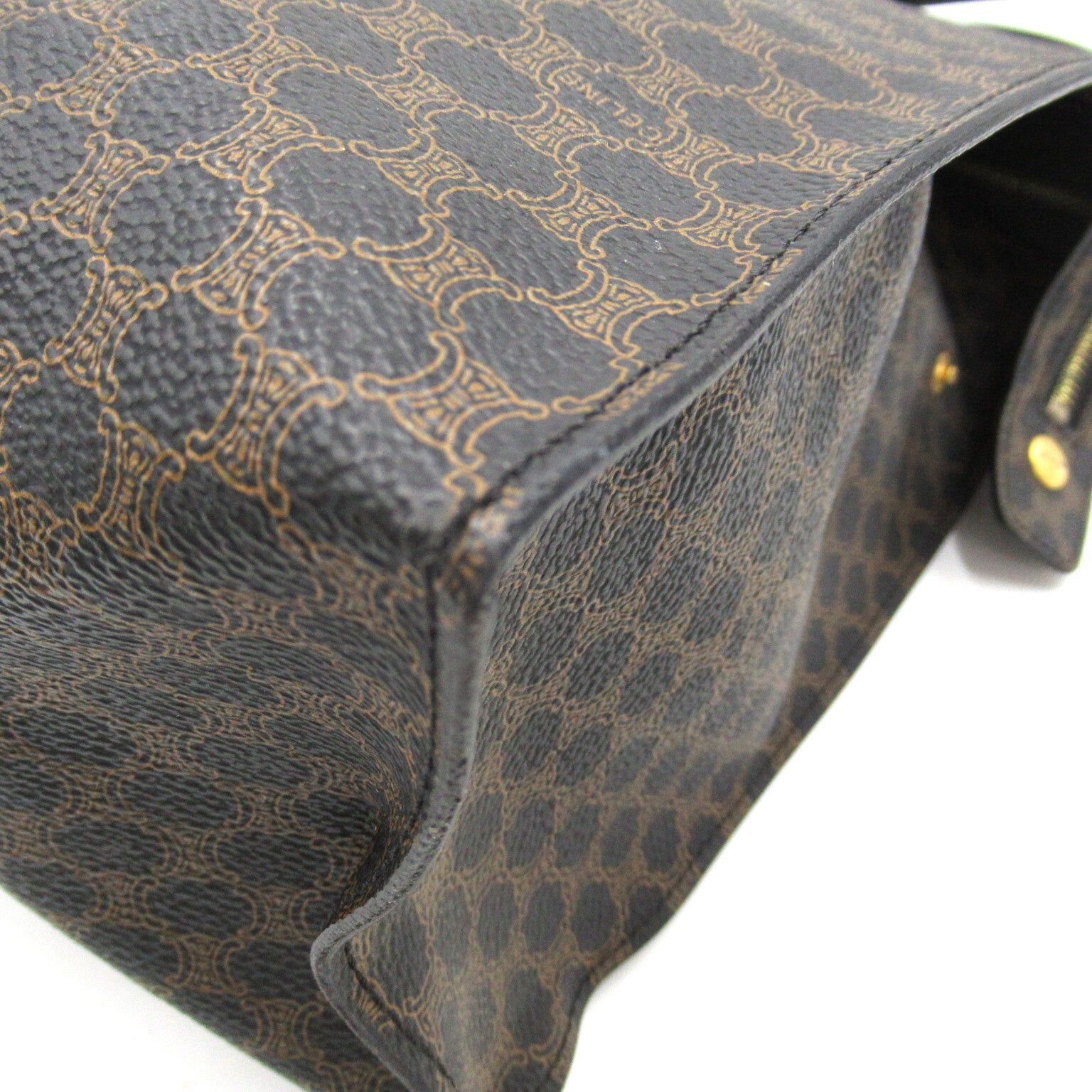 Celine Celine Shopping Bag Handbag Tote Coated Canvas Black Brown Size ONE SIZE - 14 Thumbnail