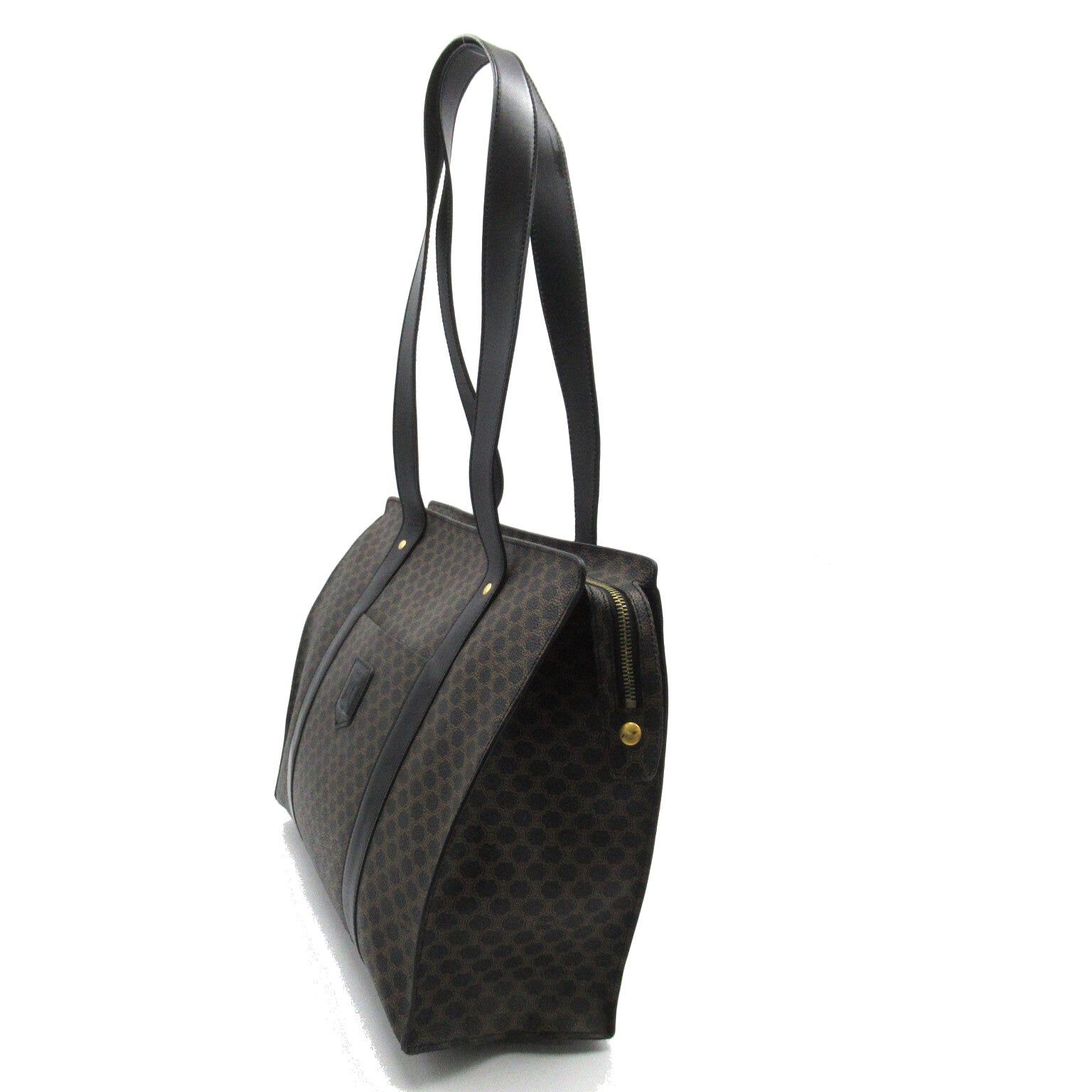Celine Celine Shopping Bag Handbag Tote Coated Canvas Black Brown Size ONE SIZE - 3 Thumbnail