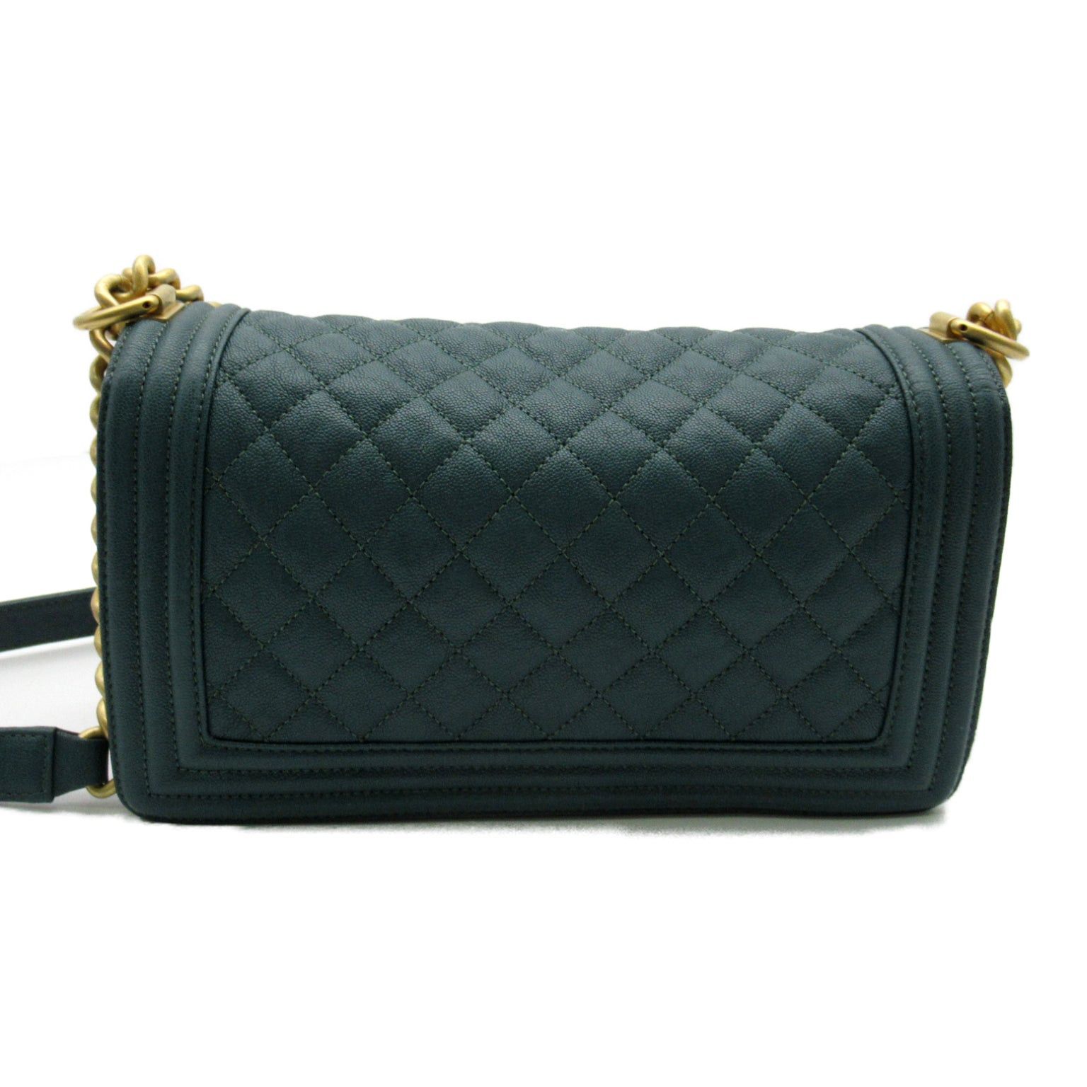 Chanel Chanel Boy Chanel Chain Shoulder Bag Caviar Skin (Grained Calf) Green Gold Hardware Size ONE SIZE - 3 Thumbnail