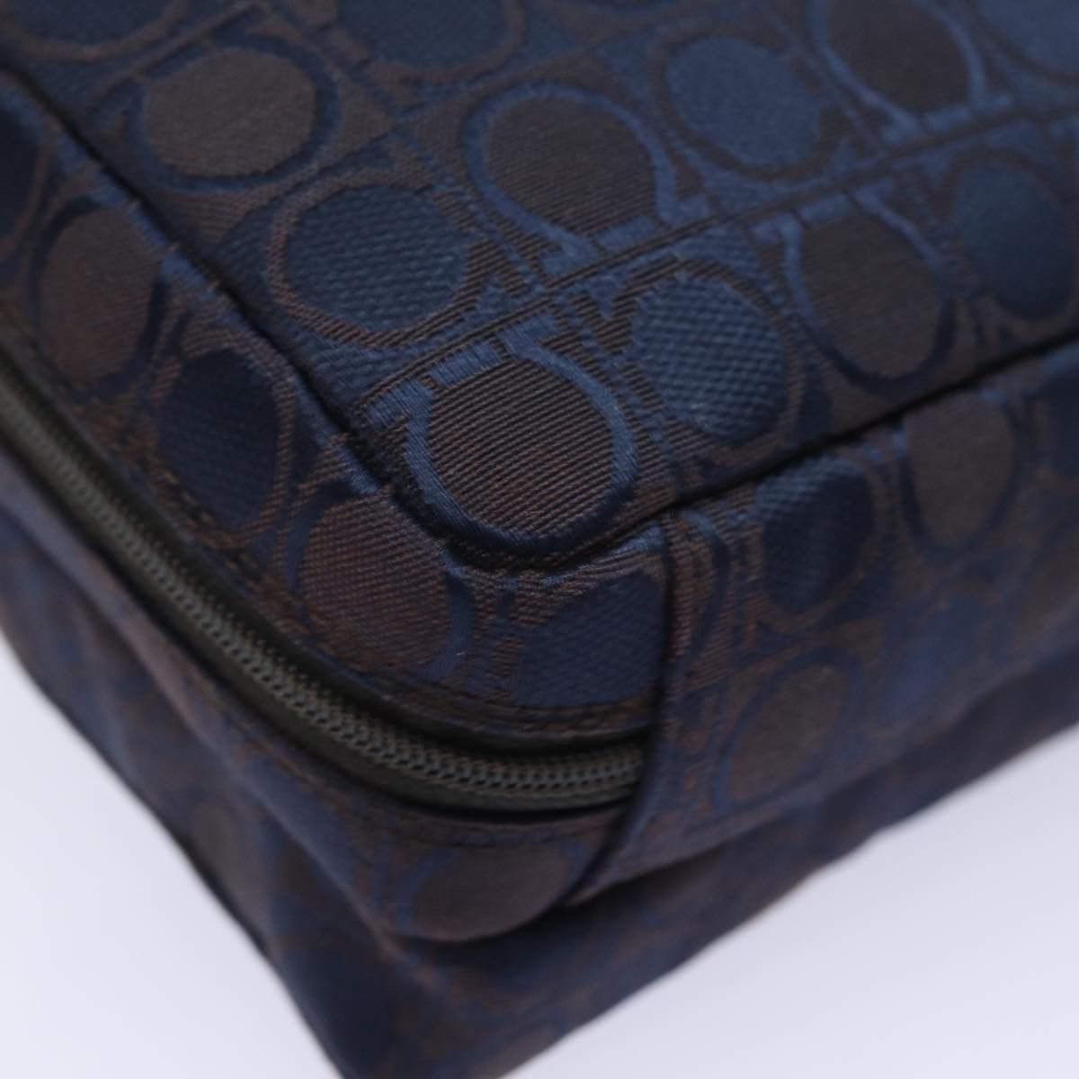 Salvatore Ferragamo Gancini Navy Canvas Handbag (Pre-Owned) Size ONE SIZE - 13 Thumbnail