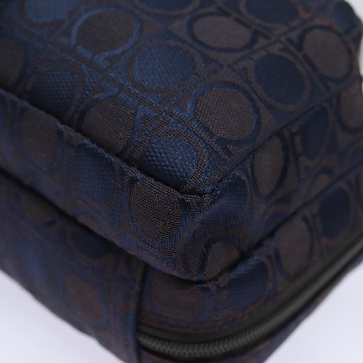 Salvatore Ferragamo Gancini Navy Canvas Handbag (Pre-Owned) Size ONE SIZE - 12 Thumbnail