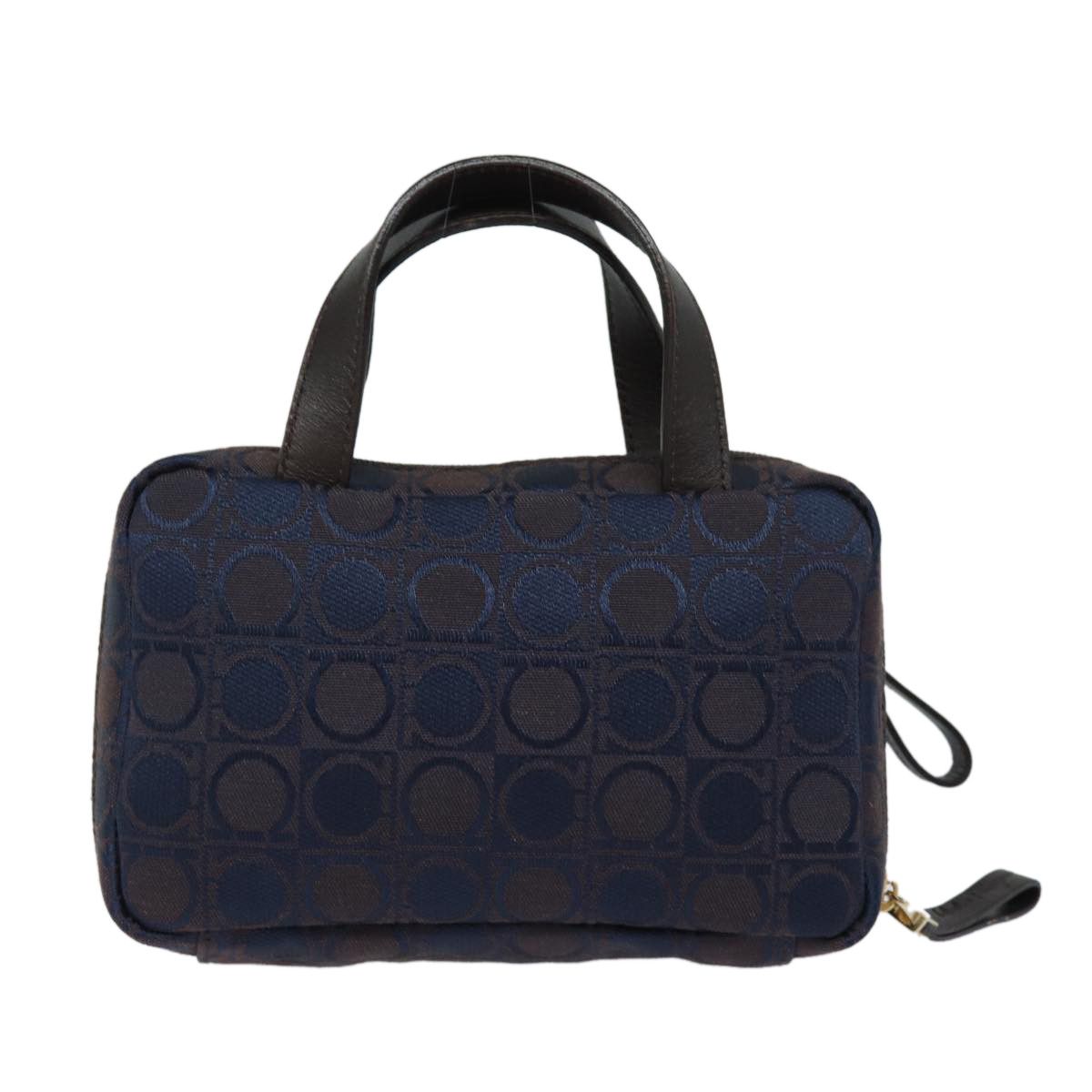 Salvatore Ferragamo Gancini Navy Canvas Handbag (Pre-Owned) Size ONE SIZE - 2 Thumbnail