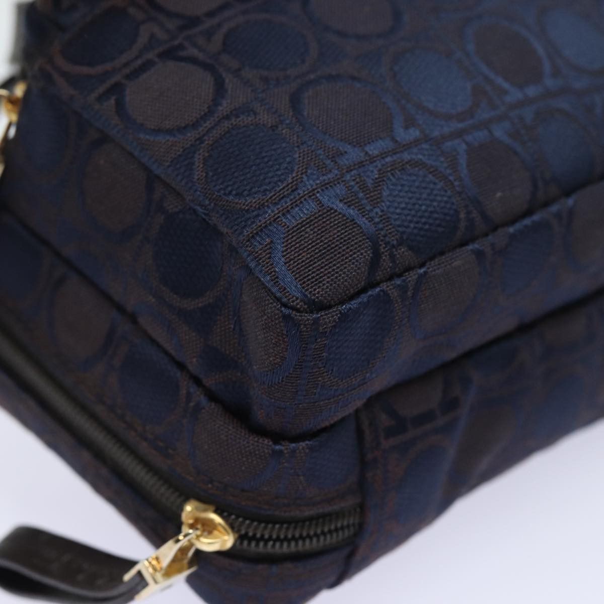 Salvatore Ferragamo Gancini Navy Canvas Handbag (Pre-Owned) Size ONE SIZE - 11 Thumbnail