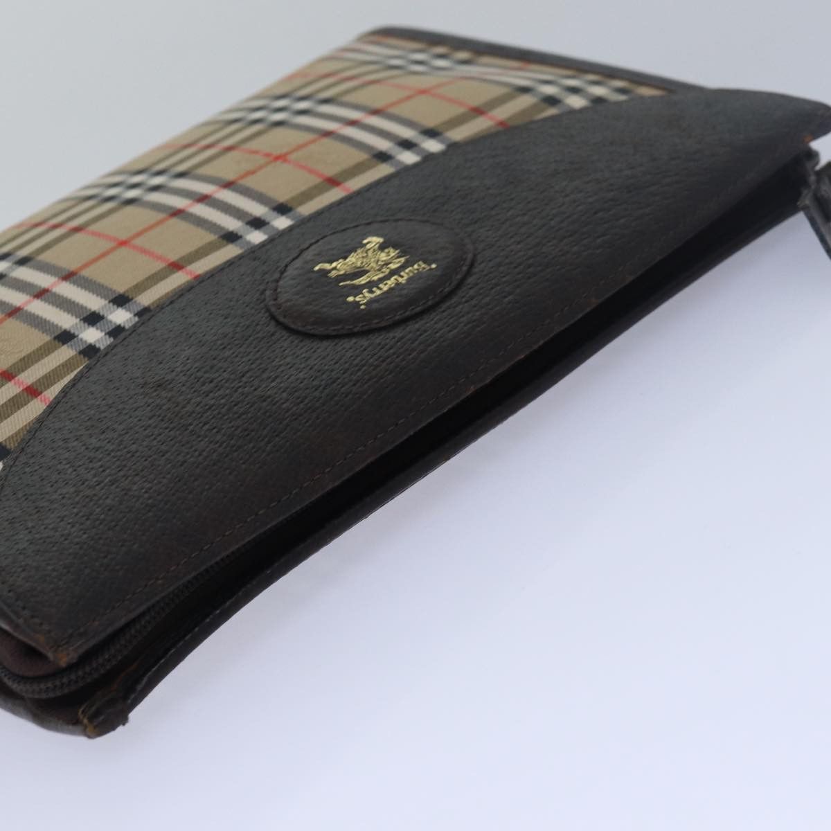Burberry Nova Check Beige Canvas Clutch Bag (Pre-Owned) Size ONE SIZE - 8 Thumbnail