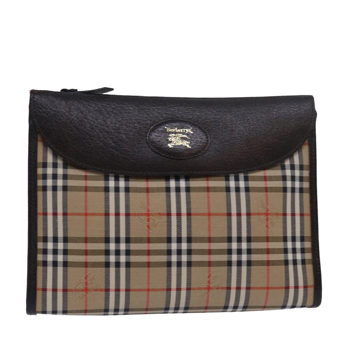 Burberry Nova Check Beige Canvas Clutch Bag (Pre-Owned) Size ONE SIZE - 13 Thumbnail
