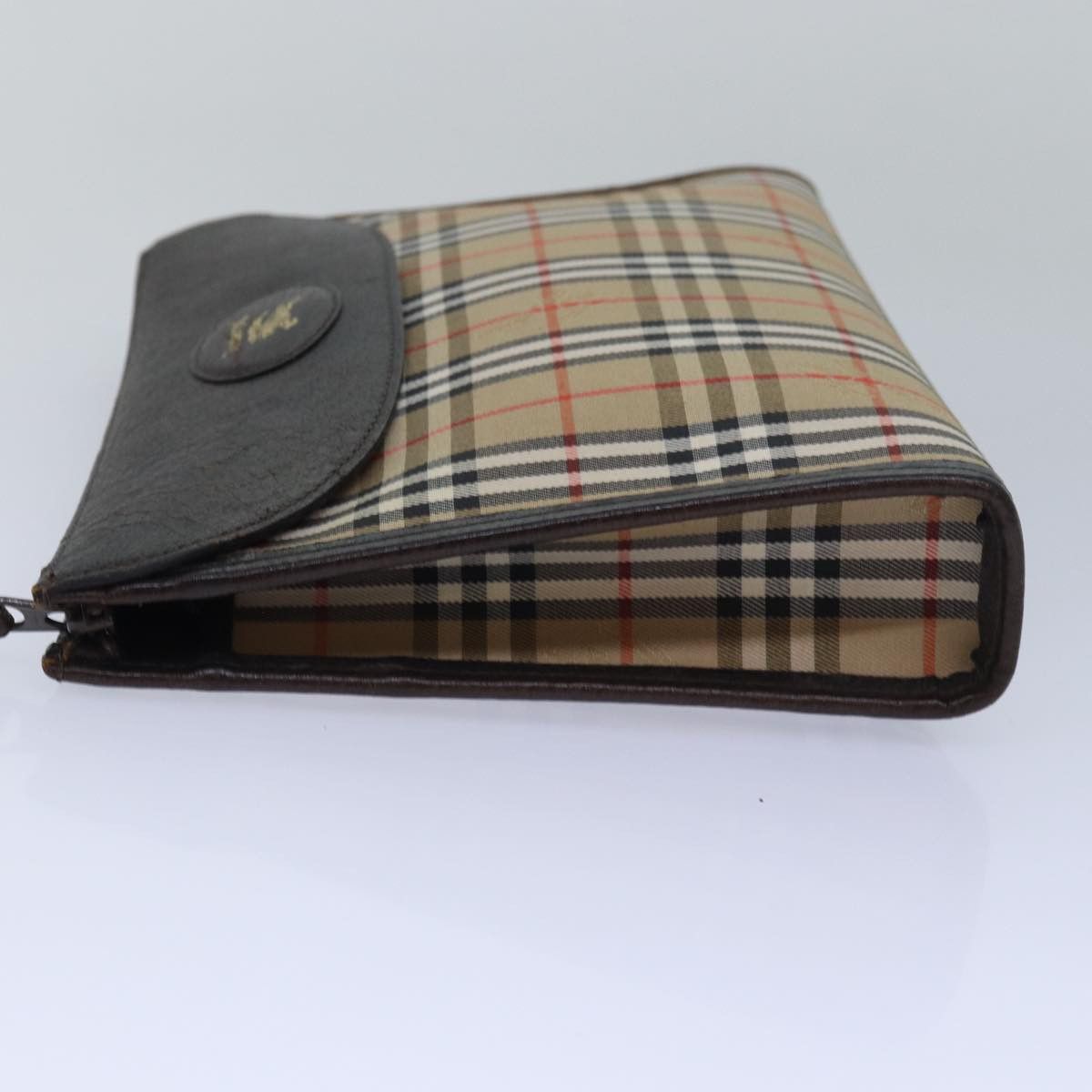 Burberry Nova Check Beige Canvas Clutch Bag (Pre-Owned) Size ONE SIZE - 4 Thumbnail