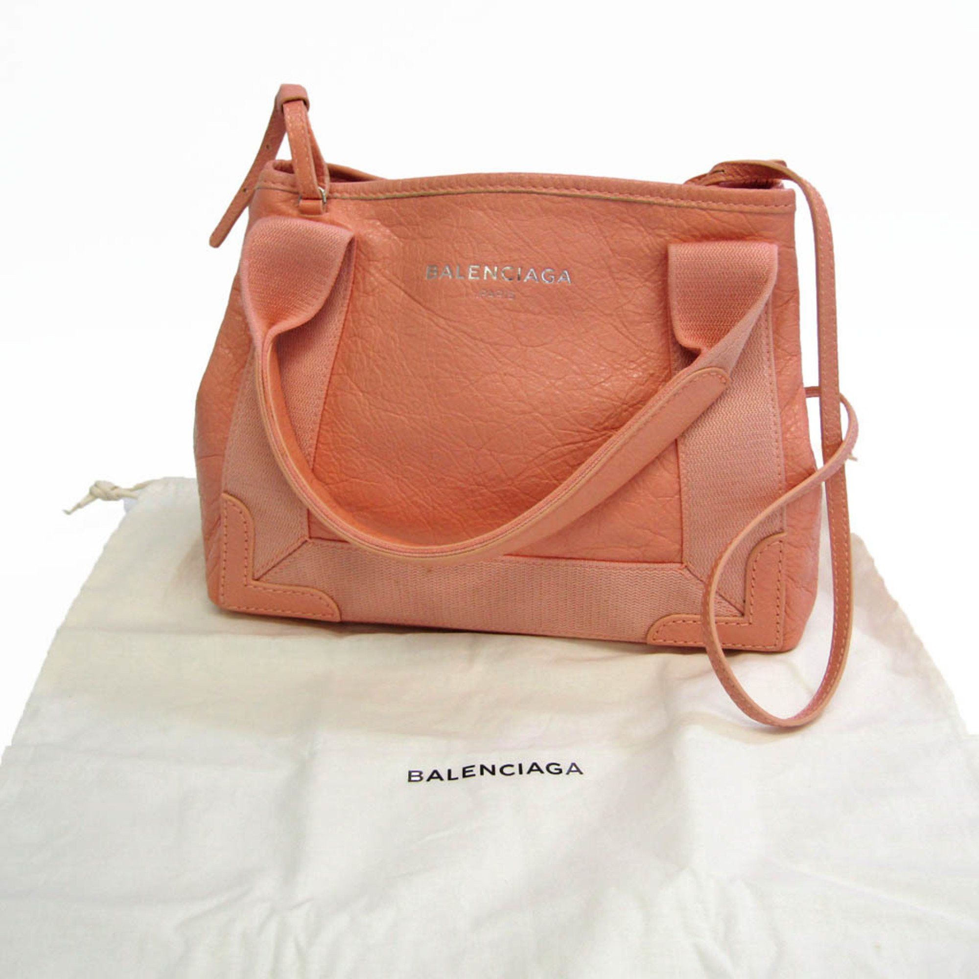 Balenciaga Navy Cabas Pink Leather Shoulder Bag (Pre-Owned) Size ONE SIZE - 6 Thumbnail