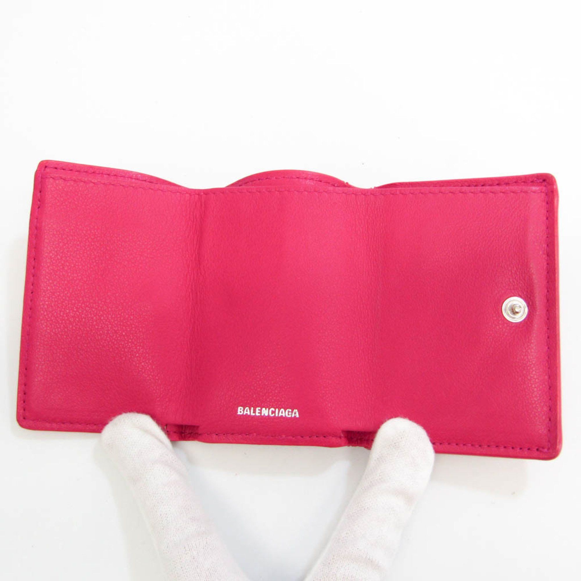 Balenciaga Papier Pink Leather Wallet (Pre-Owned) Size ONE SIZE - 3 Thumbnail