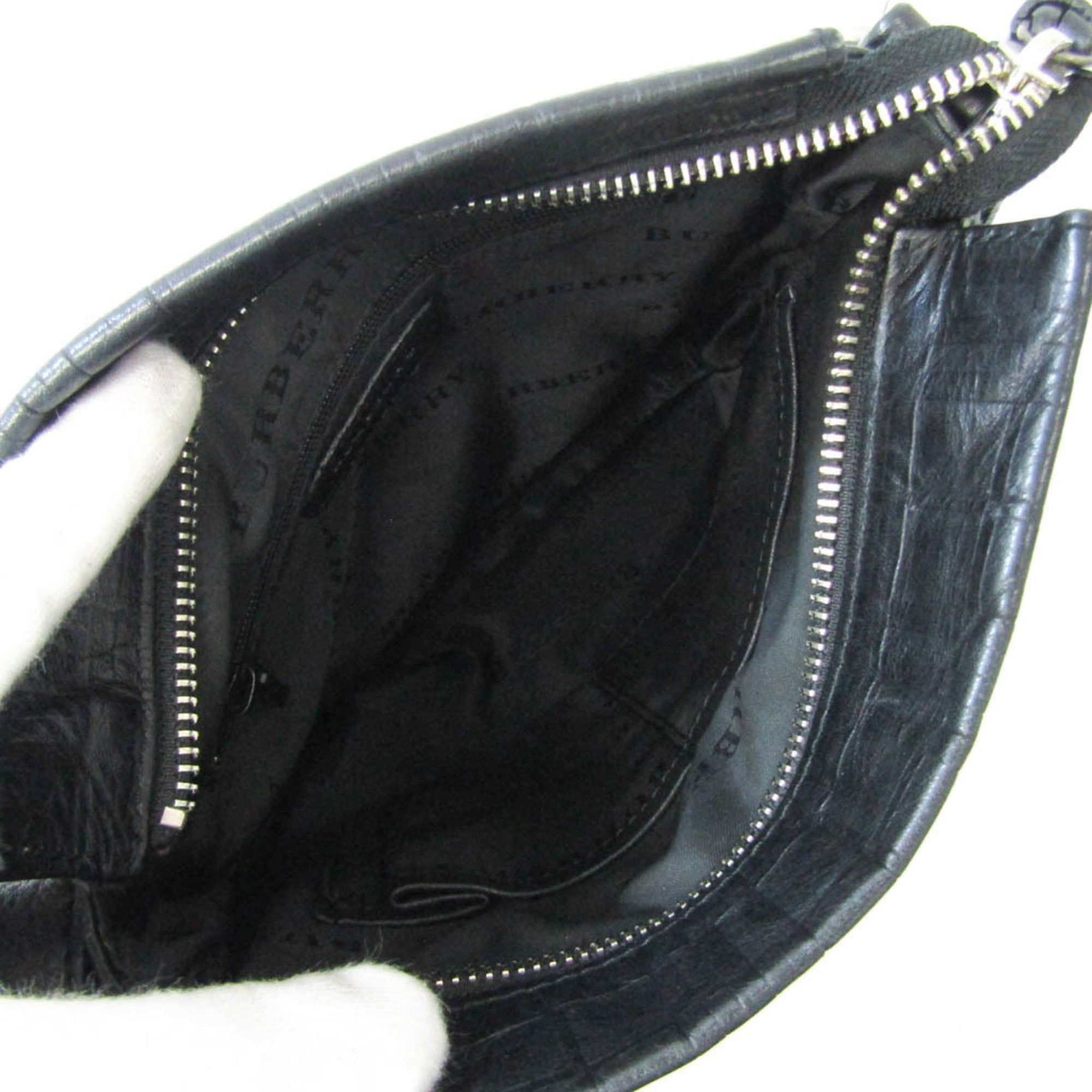 Burberry Black Leather Shoulder Bag (Pre-Owned) Size ONE SIZE - 3 Thumbnail