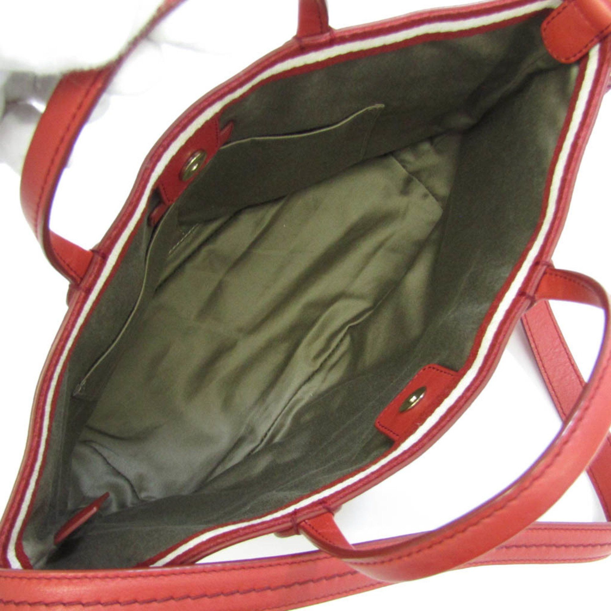 Bally Red Leather Handbag (Pre-Owned) Size ONE SIZE - 4 Thumbnail