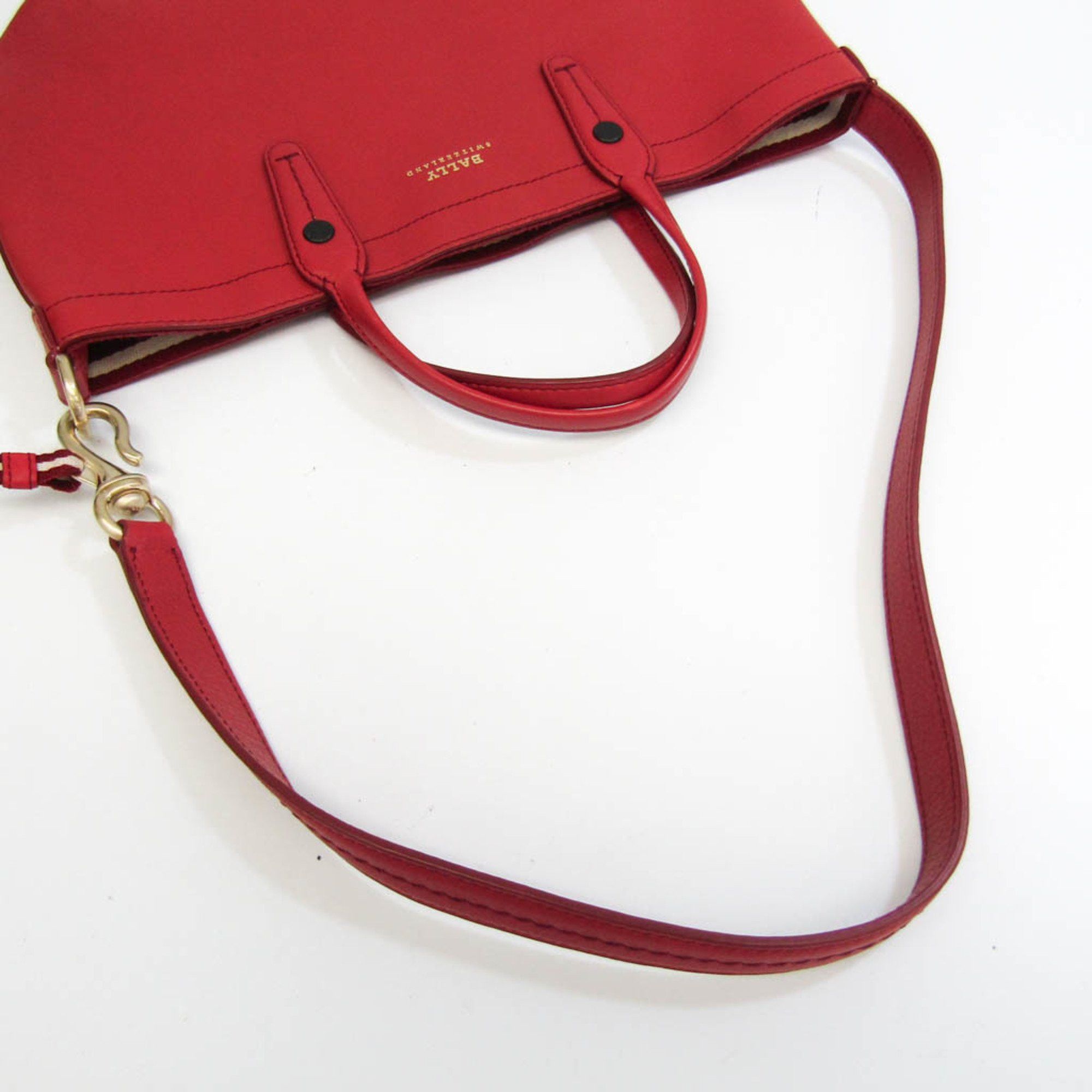 Bally Red Leather Handbag (Pre-Owned) Size ONE SIZE - 3 Thumbnail