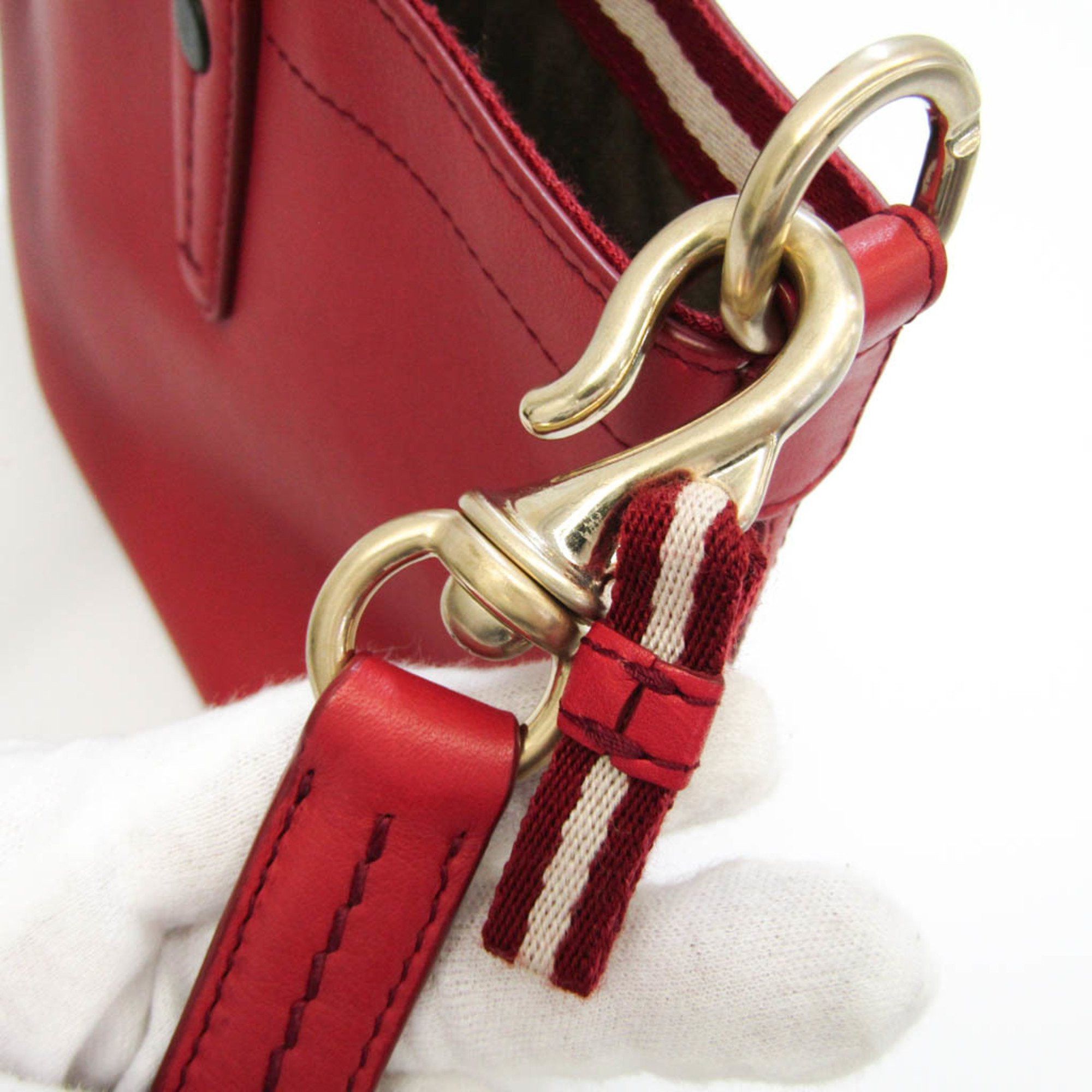 Bally Red Leather Handbag (Pre-Owned) Size ONE SIZE - 8 Thumbnail