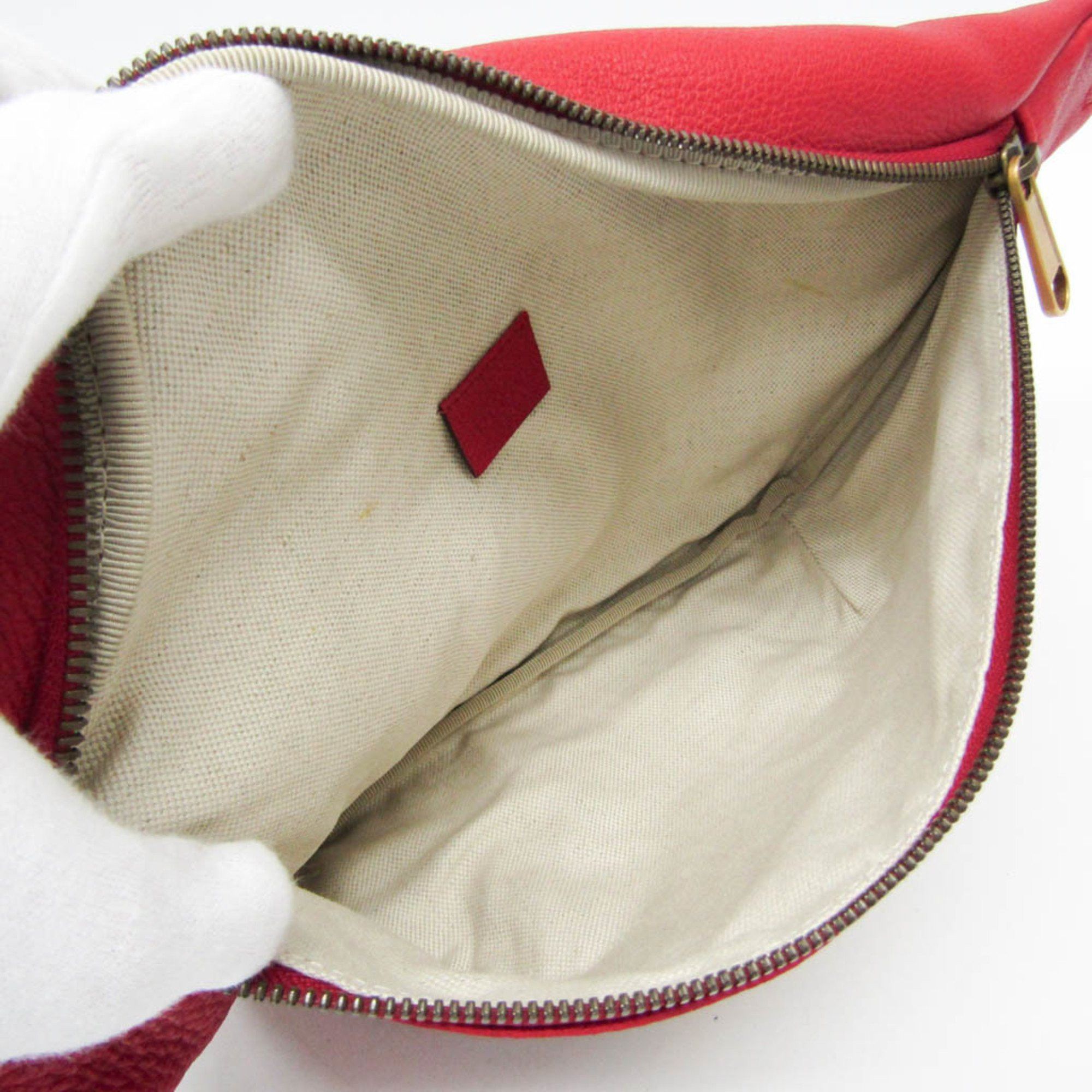 Gucci Logo Red Leather Clutch Bag (Pre-Owned) Size ONE SIZE - 3 Thumbnail