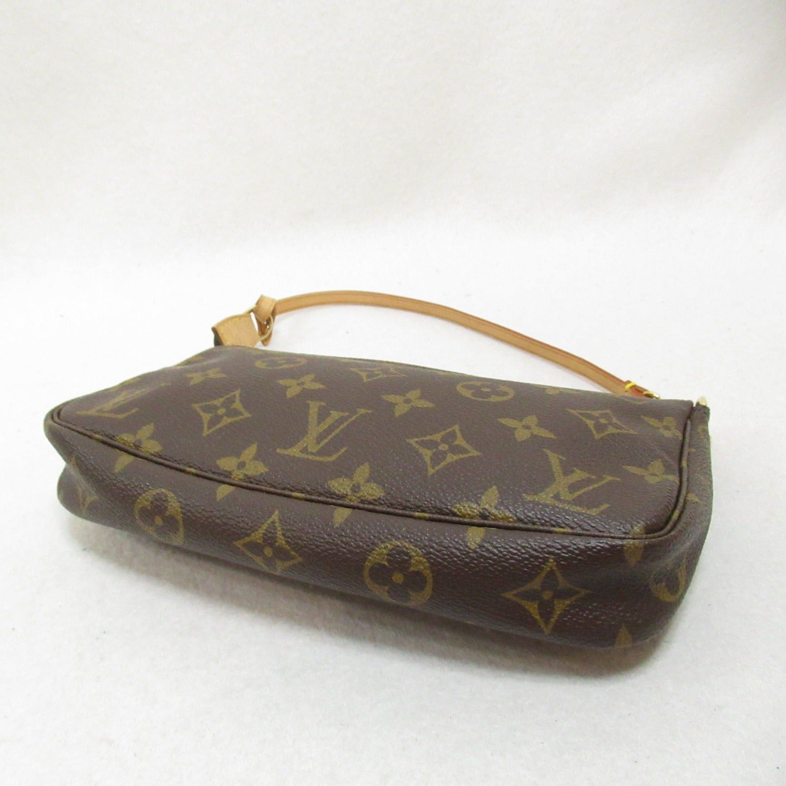 Louis Vuitton Louis Vuitton Pochette Accessoires Handbag Coated Canvas Monogram Brown Size ONE SIZE - 4 Thumbnail