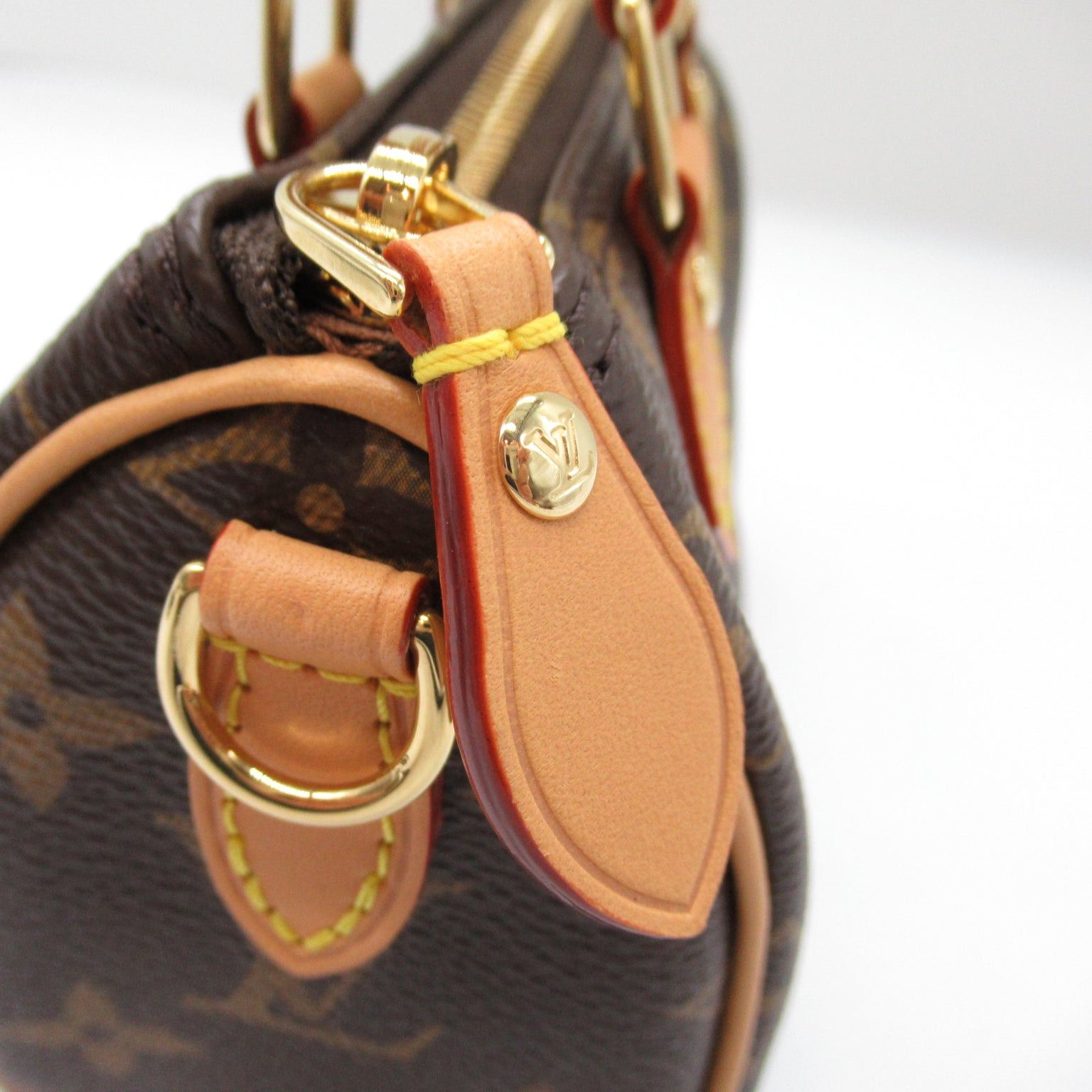 Louis Vuitton Louis Vuitton Nano Speedy Shoulder Bag Coated Canvas Monogram Brown Size ONE SIZE - 8 Thumbnail