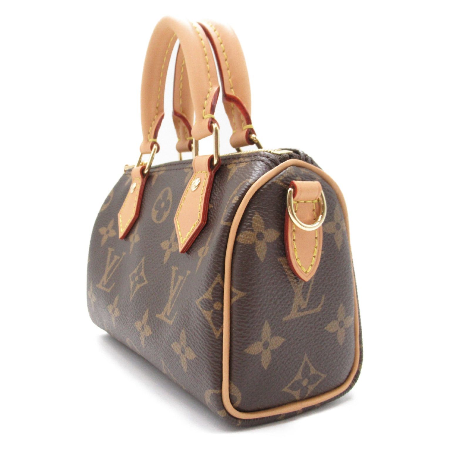 Louis Vuitton Louis Vuitton Nano Speedy Shoulder Bag Coated Canvas Monogram Brown Size ONE SIZE - 3 Thumbnail