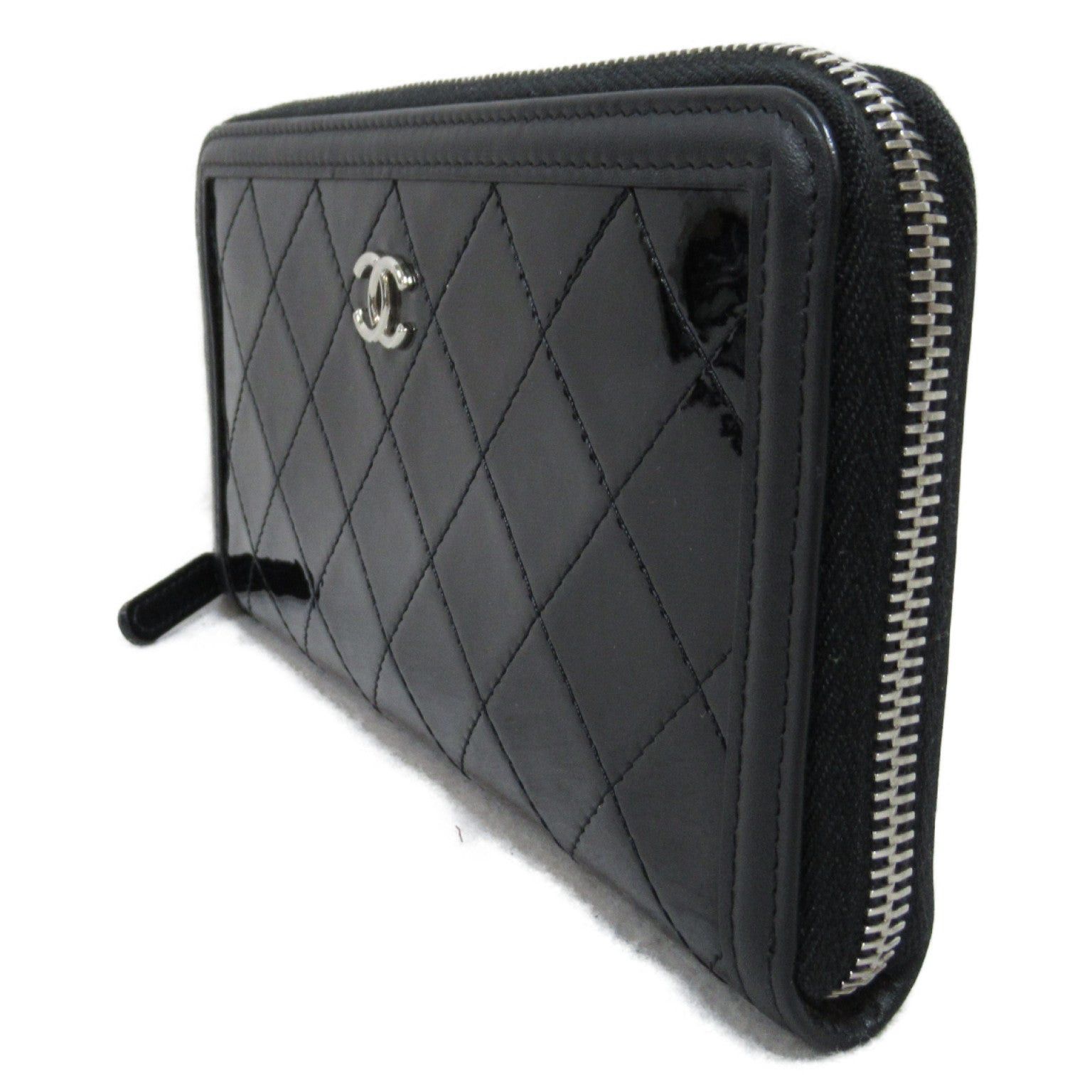 Chanel Chanel Round Long Wallet Zipper Enamel Black Size ONE SIZE - 3 Thumbnail