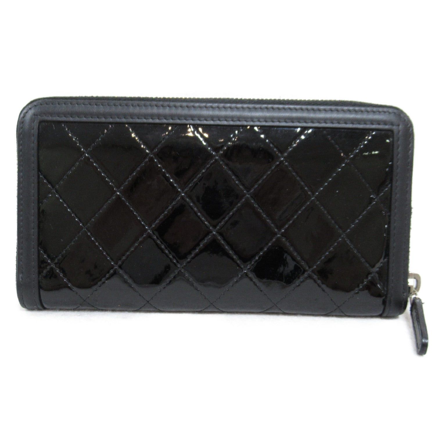 Chanel Chanel Round Long Wallet Zipper Enamel Black Size ONE SIZE - 2 Thumbnail
