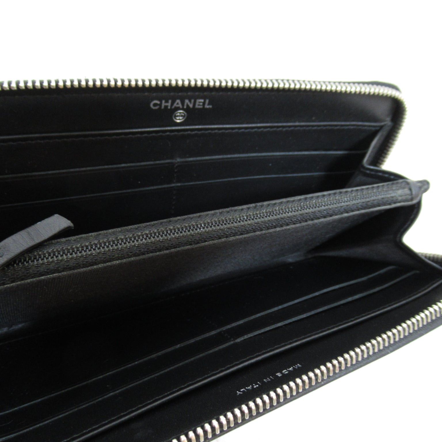 Chanel Chanel Round Long Wallet Zipper Enamel Black Size ONE SIZE - 5 Thumbnail