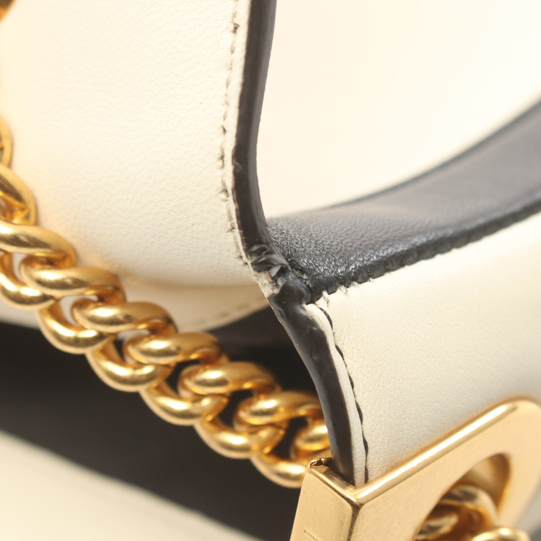 Fendi Fendi Baguette Chain Shoulder Bag Leather Off White Black Size ONE SIZE - 6 Thumbnail