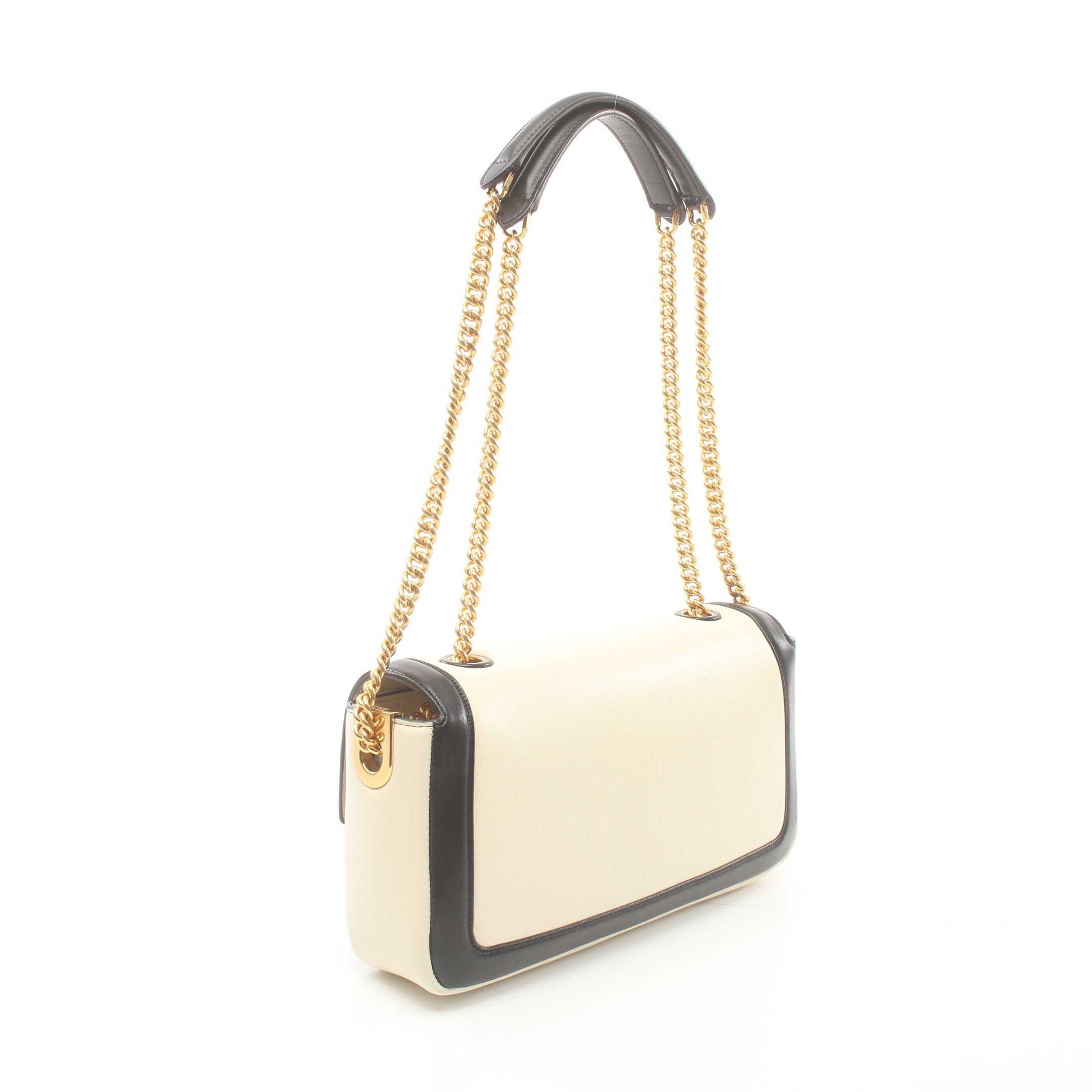 Fendi Fendi Baguette Chain Shoulder Bag Leather Off White Black Size ONE SIZE - 2 Thumbnail