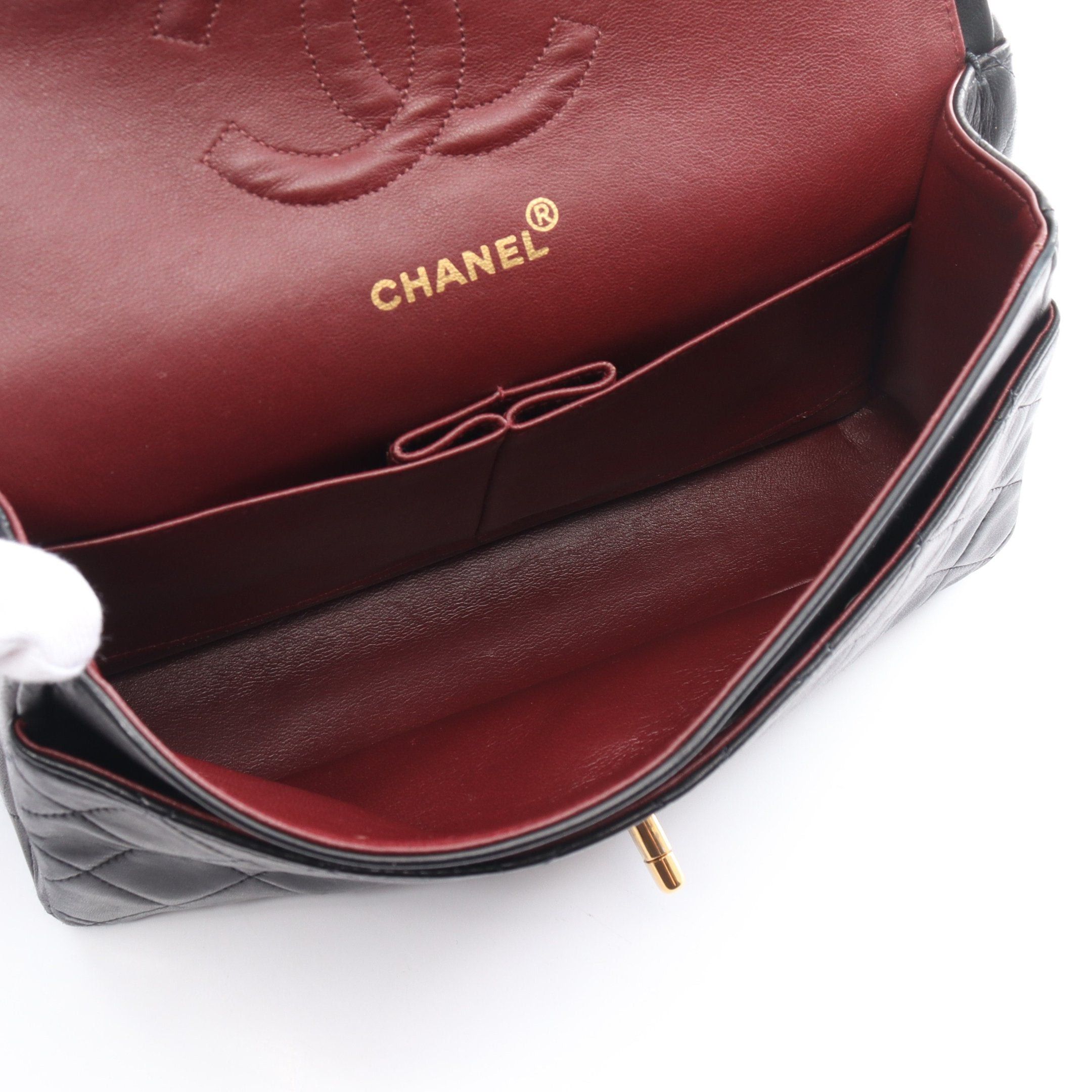 Chanel Chanel Matelasse Double Flap Chain Shoulder Bag Lambskin Black Gold Hardware Size ONE SIZE - 3 Thumbnail