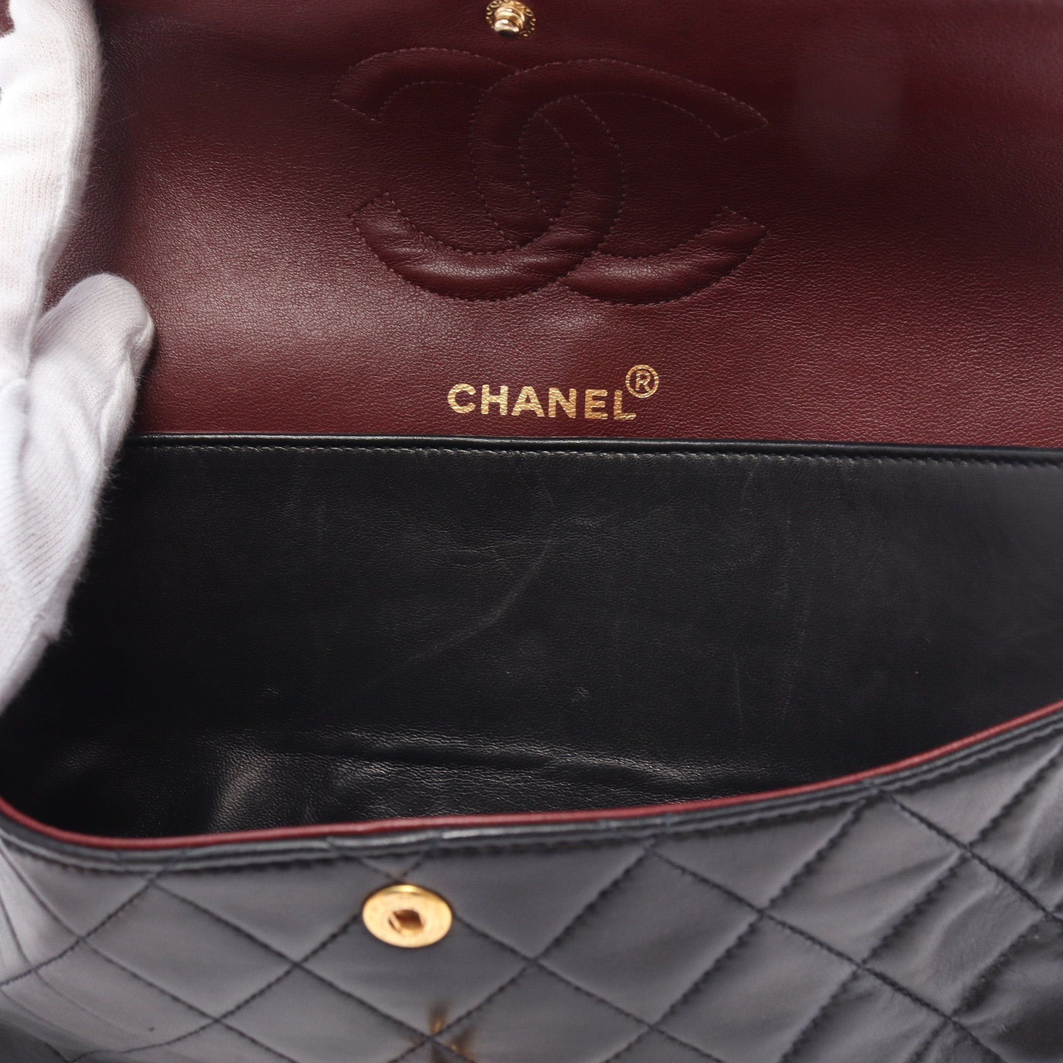 Chanel Chanel Matelasse Double Flap Chain Shoulder Bag Lambskin Black Gold Hardware Size ONE SIZE - 7 Thumbnail