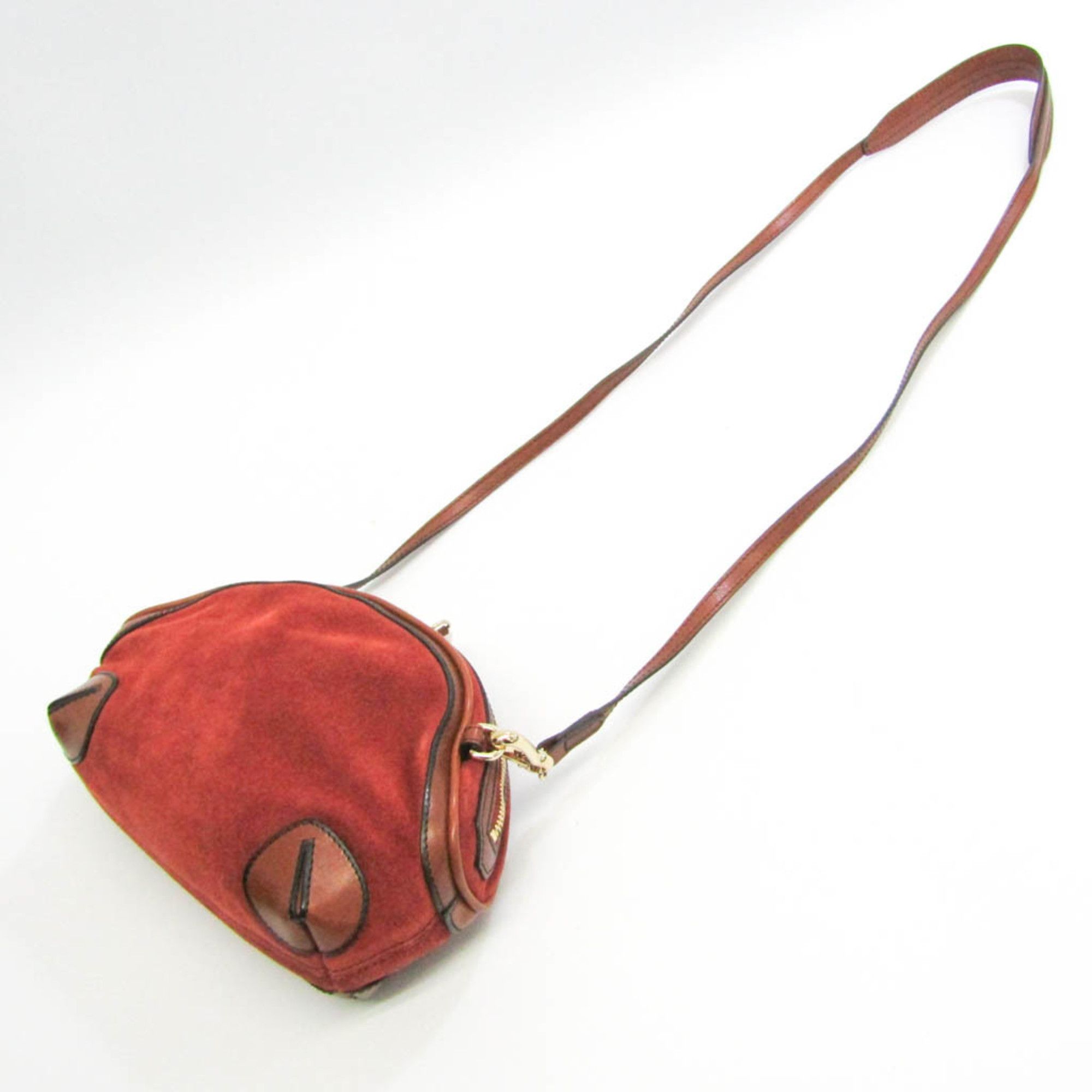 Burberry Red Suede Shoulder Bag (Pre-Owned) Size ONE SIZE - 2 Thumbnail