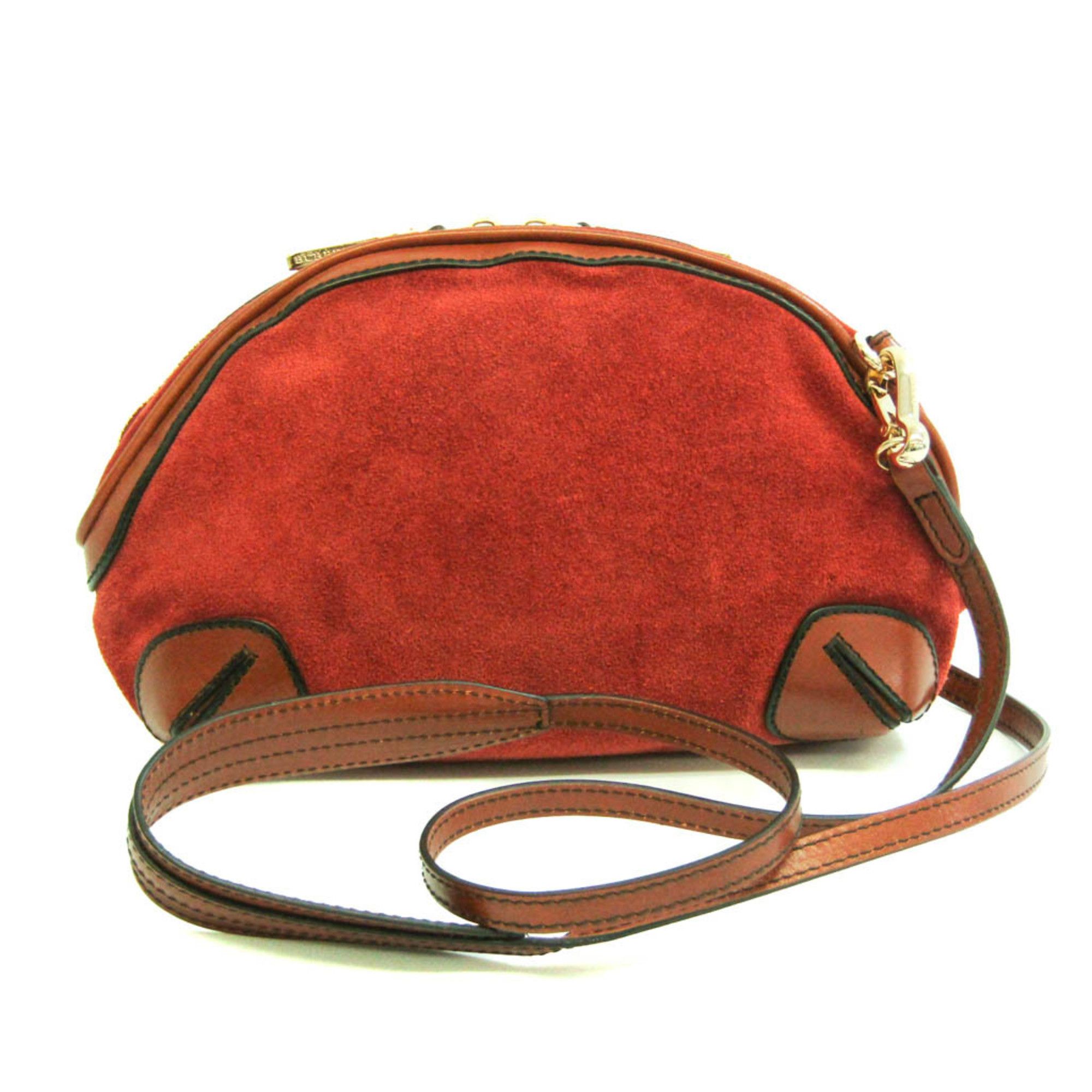 Burberry Red Suede Shoulder Bag (Pre-Owned) Size ONE SIZE - 8 Thumbnail