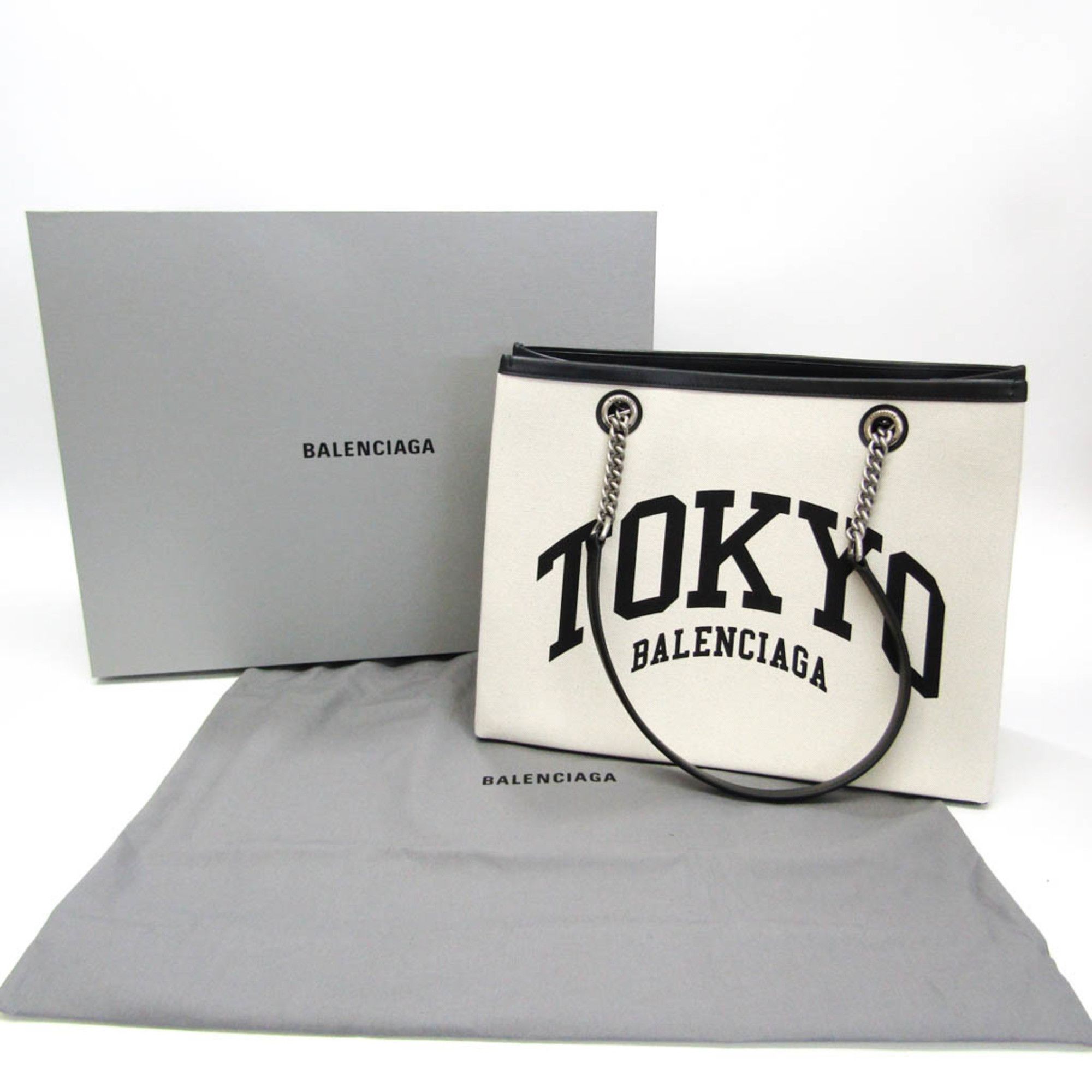 Balenciaga Cabas White Canvas Tote Bag (Pre-Owned) Size ONE SIZE - 9 Thumbnail