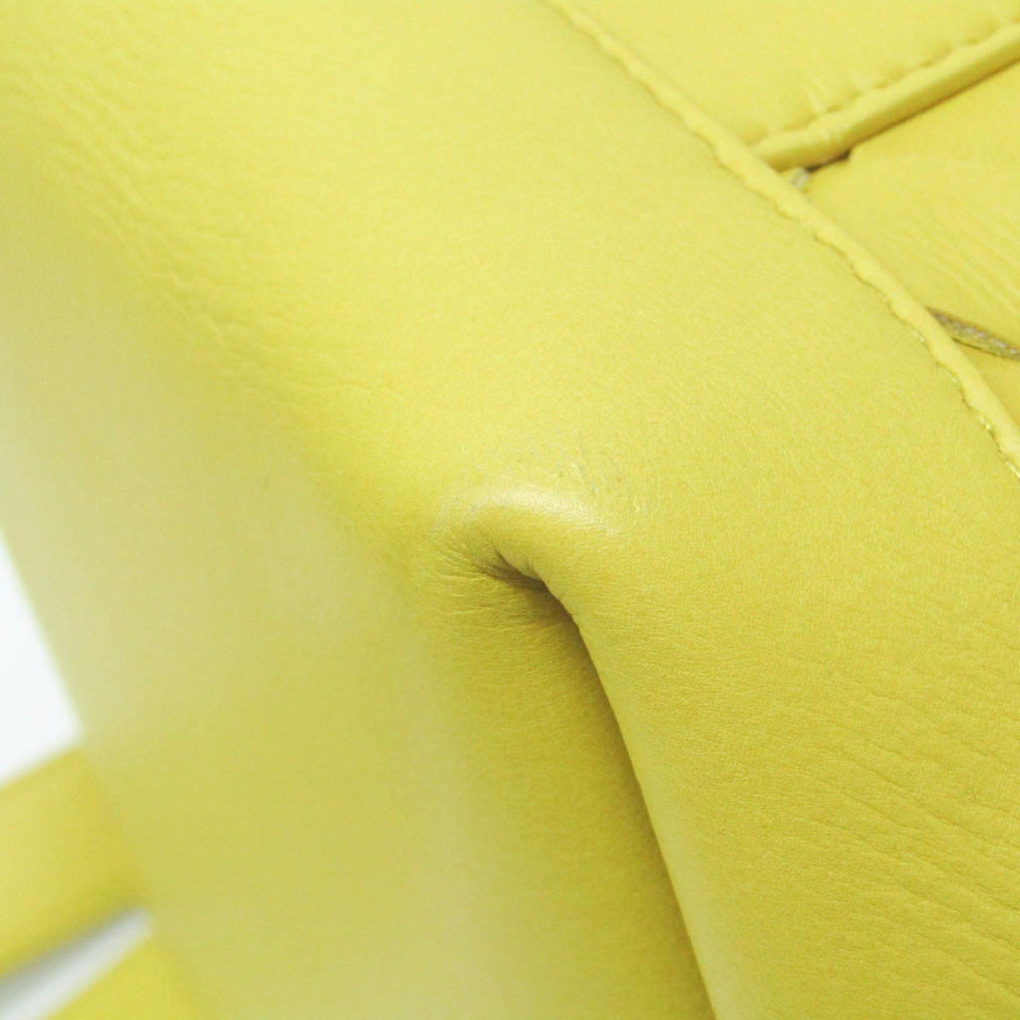 Bottega Veneta Intrecciato Yellow Leather Backpack Bag (Pre-Owned) Size ONE SIZE - 7 Thumbnail