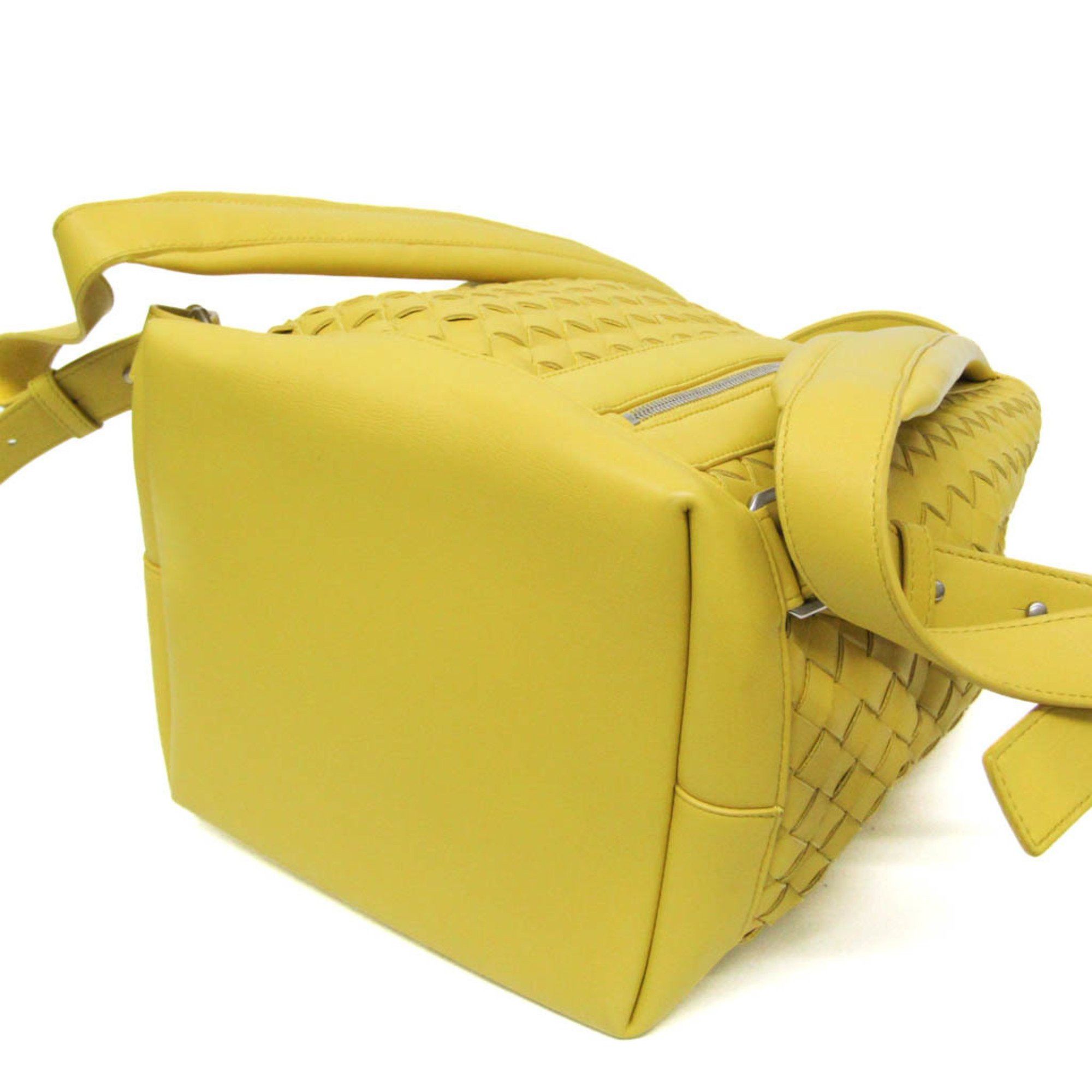 Bottega Veneta Intrecciato Yellow Leather Backpack Bag (Pre-Owned) Size ONE SIZE - 3 Thumbnail