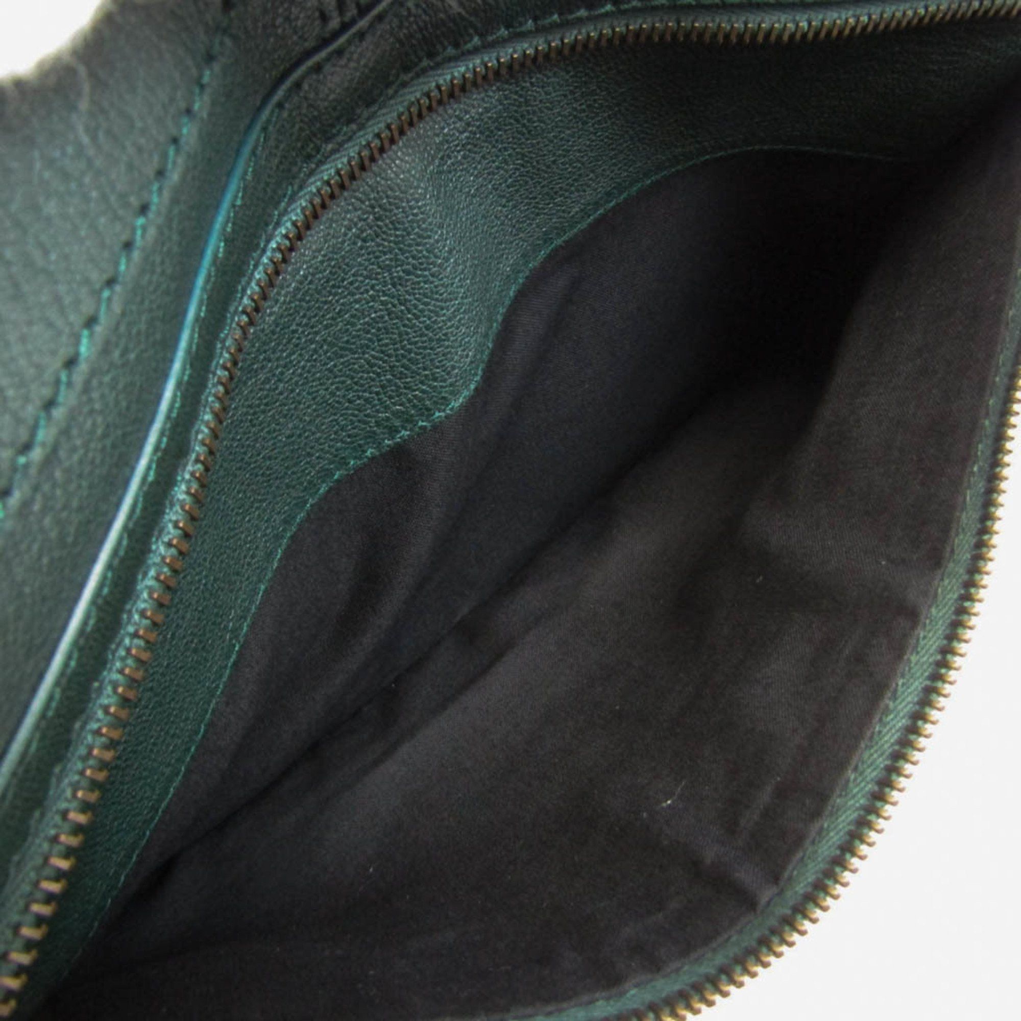Balenciaga Clip Green Leather Clutch Bag (Pre-Owned) Size ONE SIZE - 7 Thumbnail
