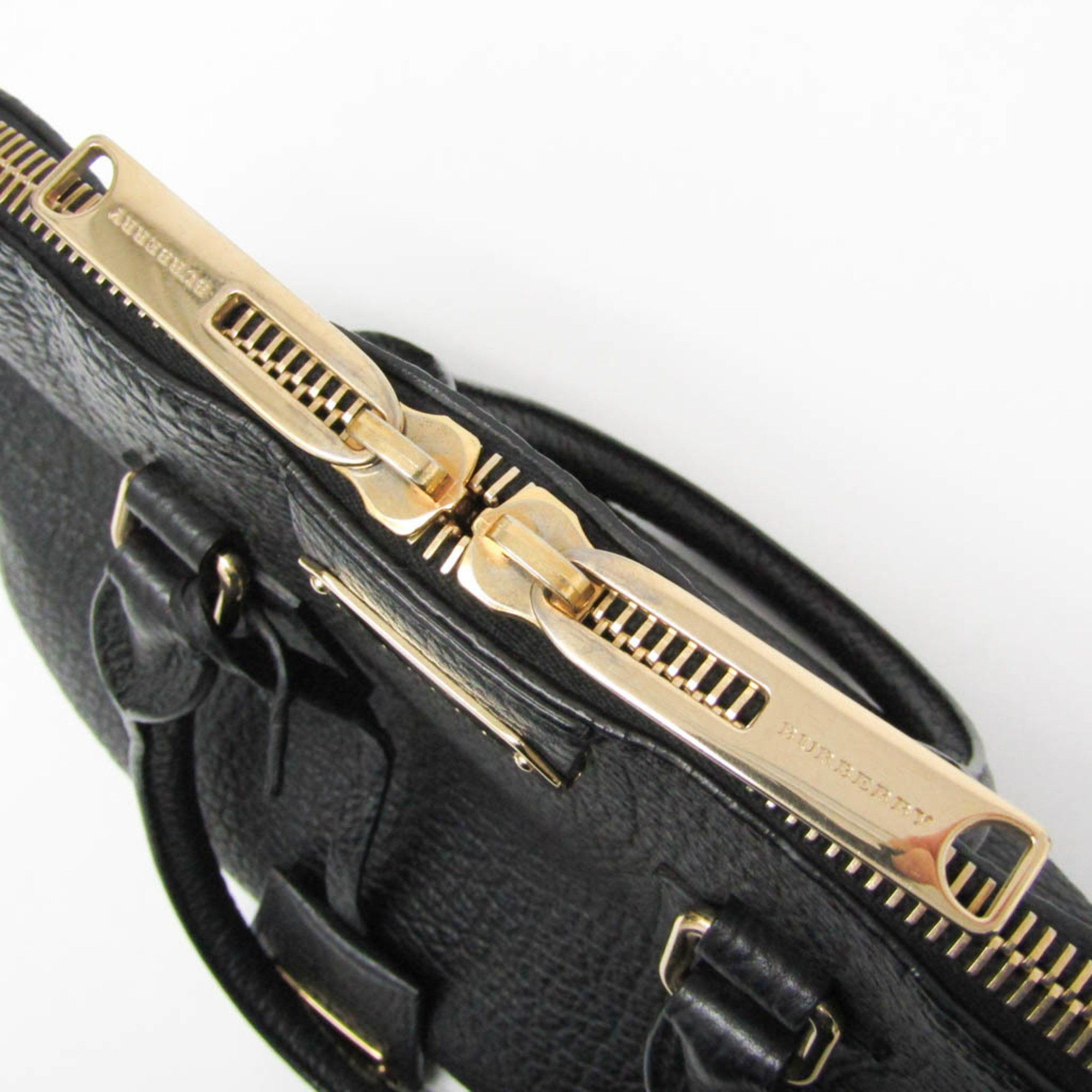Burberry Black Leather Handbag (Pre-Owned) Size ONE SIZE - 3 Thumbnail