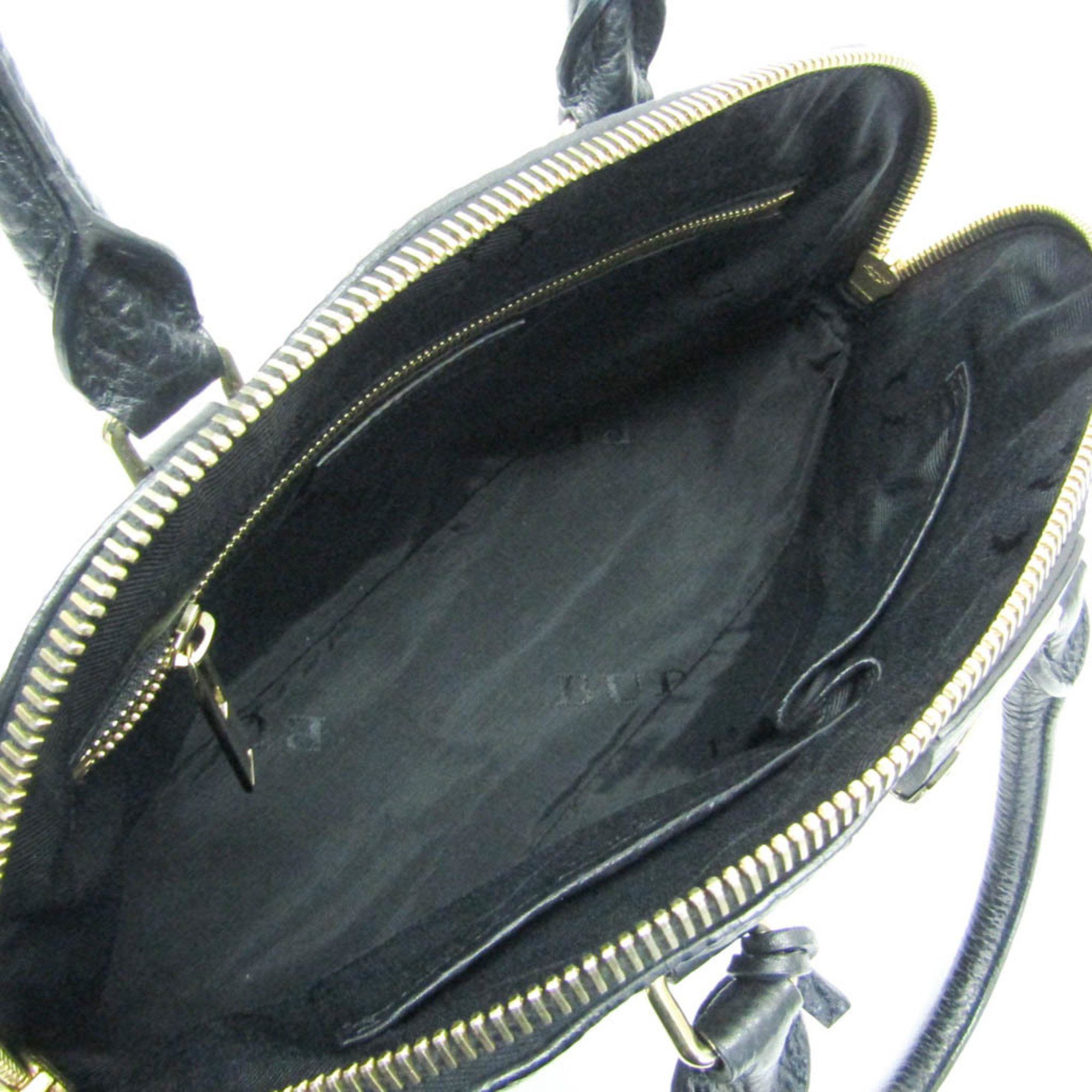 Burberry Black Leather Handbag (Pre-Owned) Size ONE SIZE - 4 Thumbnail