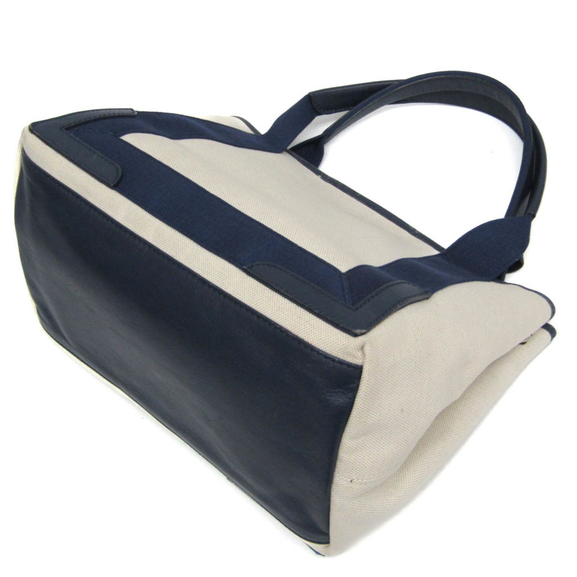 Balenciaga Navy Cabas White Canvas Handbag (Pre-Owned) Size ONE SIZE - 3 Thumbnail
