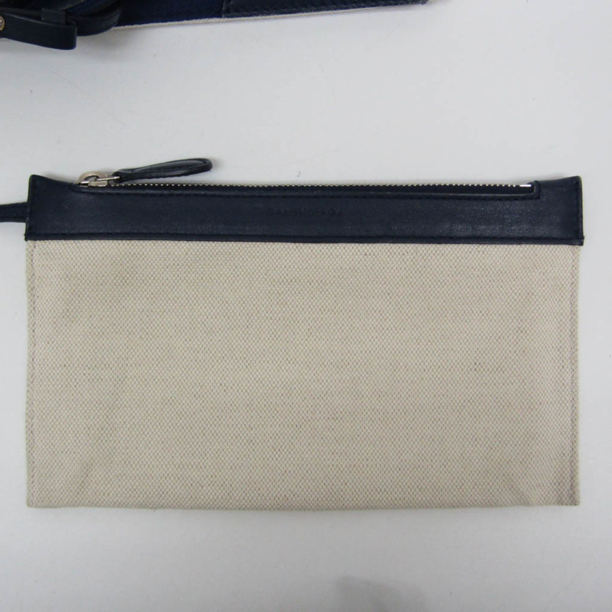 Balenciaga Navy Cabas White Canvas Handbag (Pre-Owned) Size ONE SIZE - 13 Thumbnail