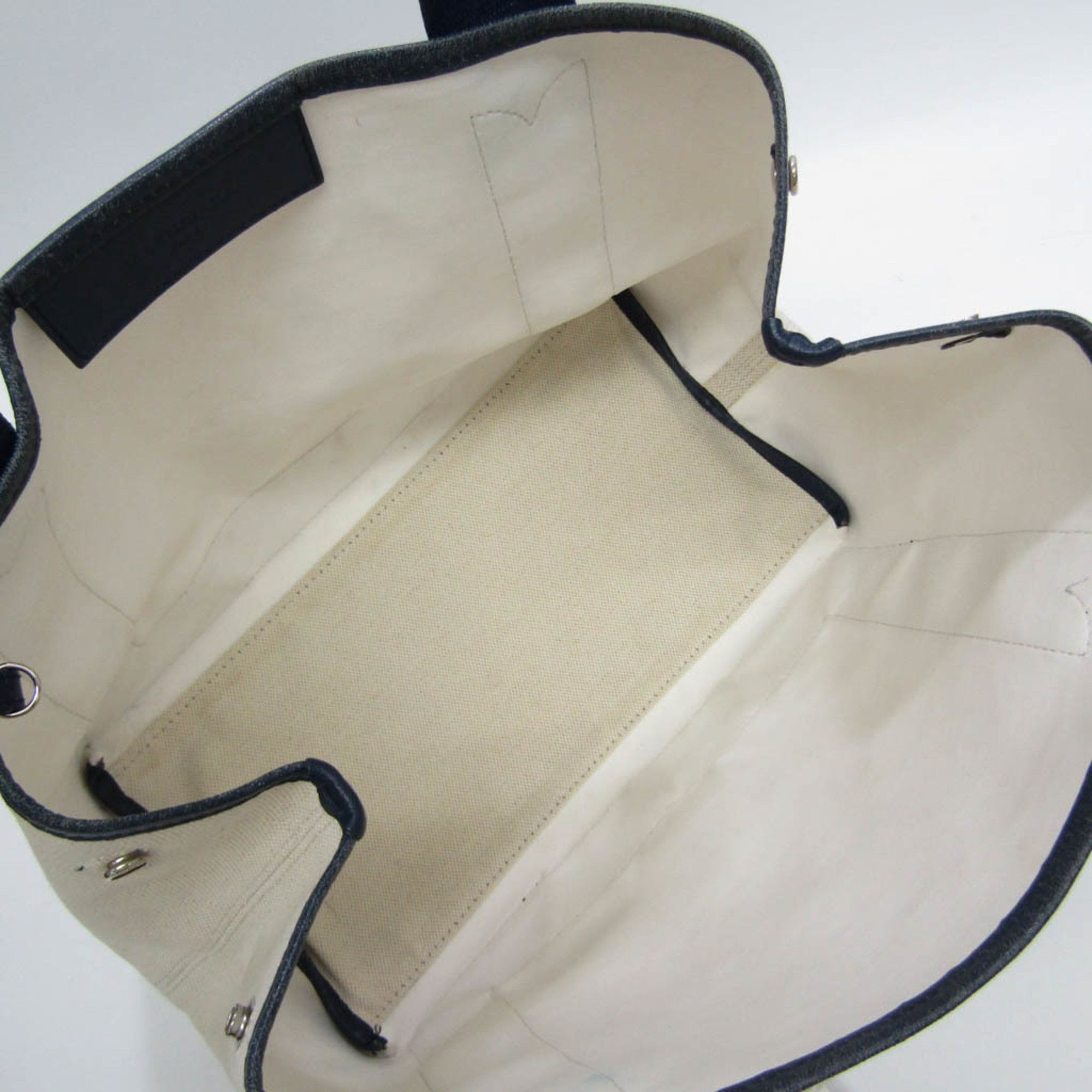 Balenciaga Navy Cabas White Canvas Handbag (Pre-Owned) Size ONE SIZE - 4 Thumbnail