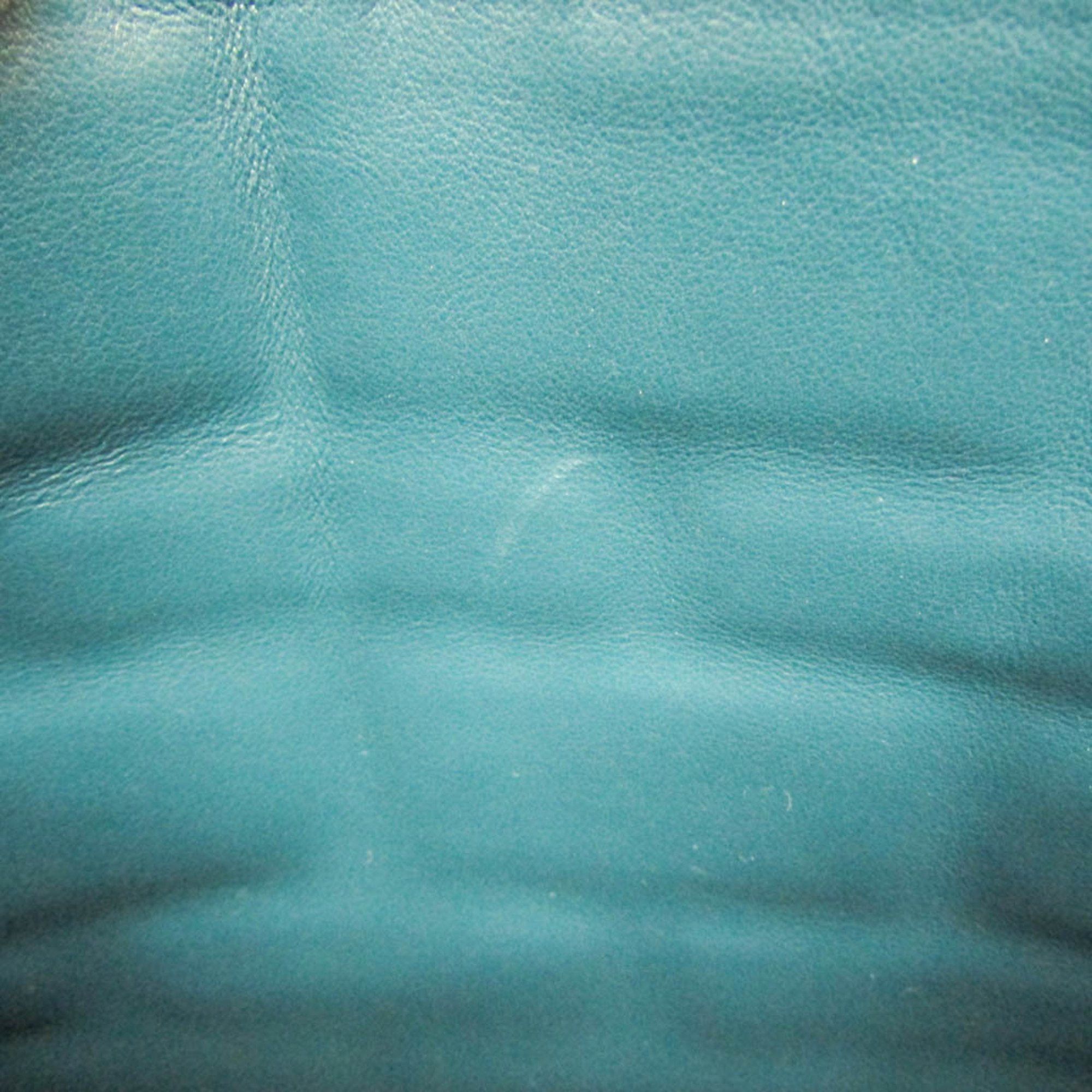 Bottega Veneta Bloc Turquoise Leather Clutch Bag (Pre-Owned) Size ONE SIZE - 9 Thumbnail