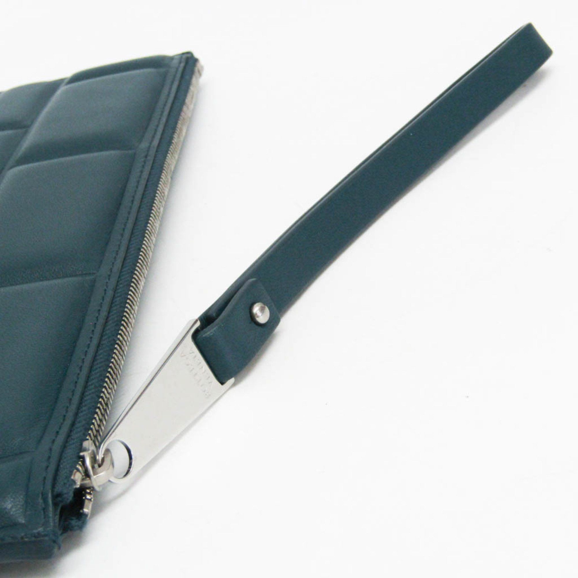 Bottega Veneta Bloc Turquoise Leather Clutch Bag (Pre-Owned) Size ONE SIZE - 8 Thumbnail