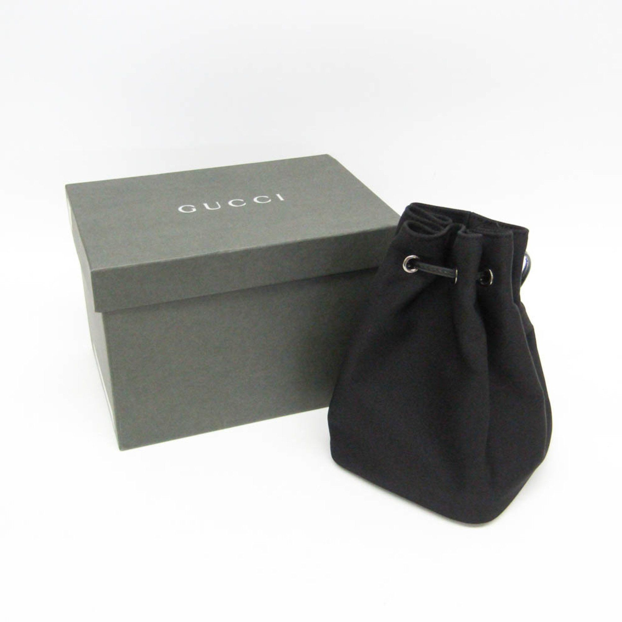 Gucci Drawstring Black Canvas Clutch Bag (Pre-Owned) Size ONE SIZE - 8 Thumbnail