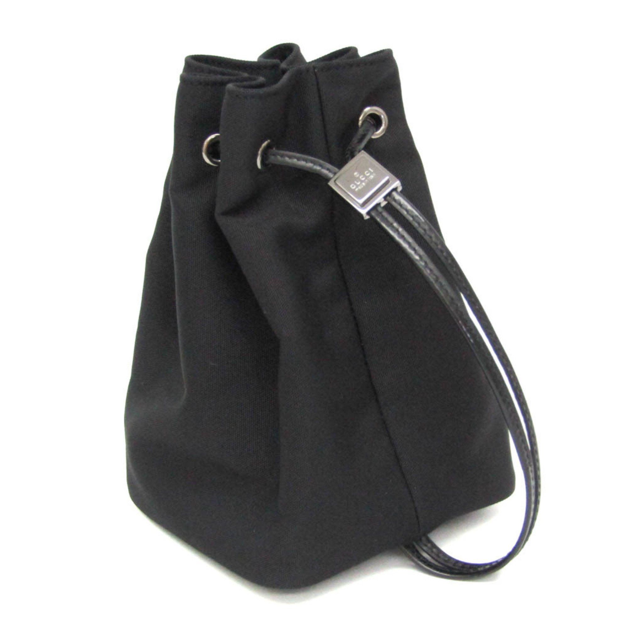 Gucci Drawstring Black Canvas Clutch Bag (Pre-Owned) Size ONE SIZE - 2 Thumbnail