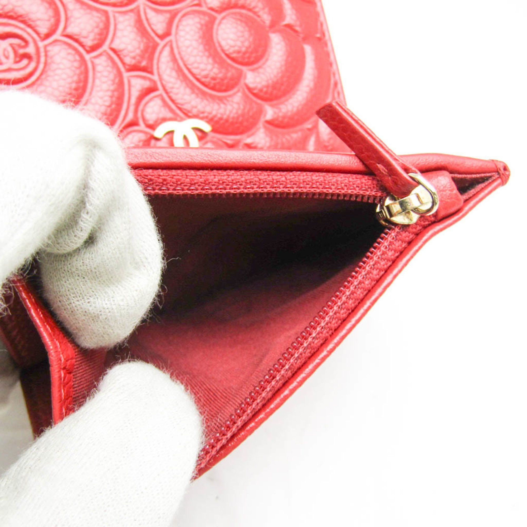 Chanel Camellia Red Leather Wallet (Pre-Owned) Size ONE SIZE - 4 Thumbnail