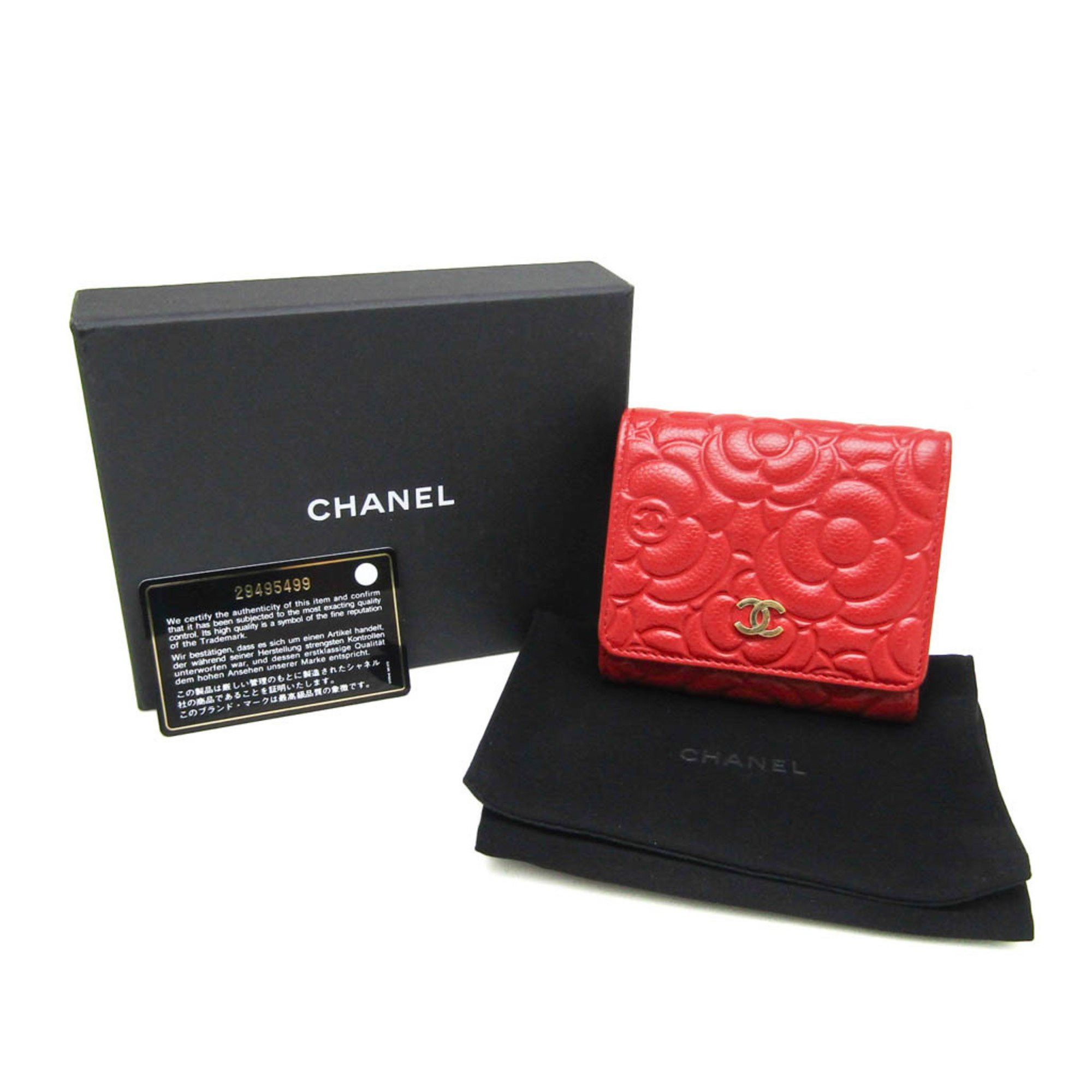 Chanel Camellia Red Leather Wallet (Pre-Owned) Size ONE SIZE - 8 Thumbnail