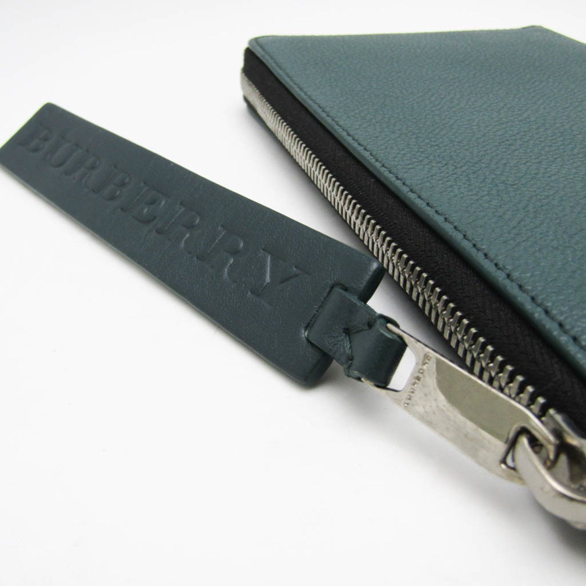 Burberry - Green Leather Clutch Bag (Pre-Owned) Size ONE SIZE - 8 Thumbnail