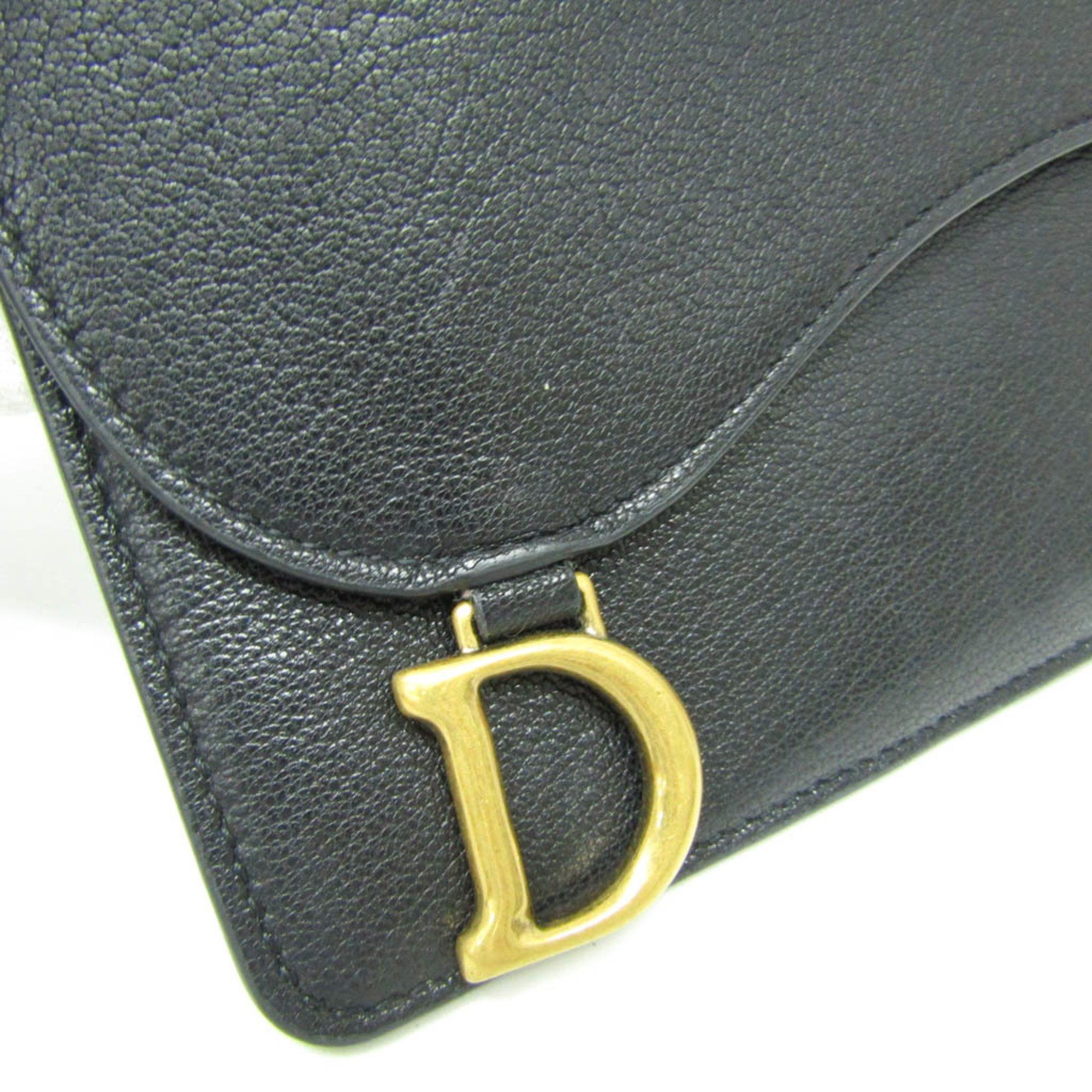 Dior Saddle Black Leather Wallet (Pre-Owned) Size ONE SIZE - 6 Thumbnail
